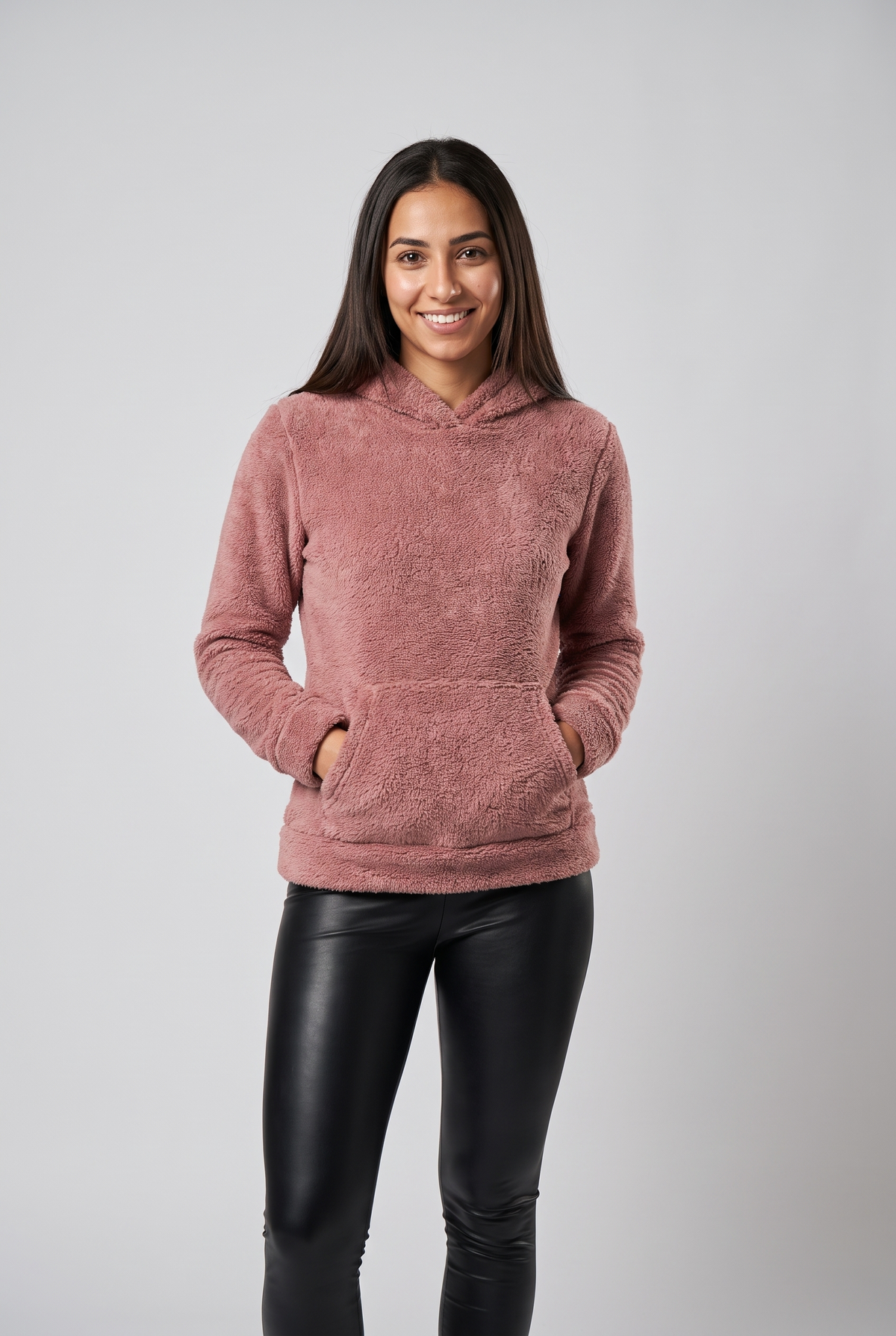 Women Fleece Hoodie (Pink)