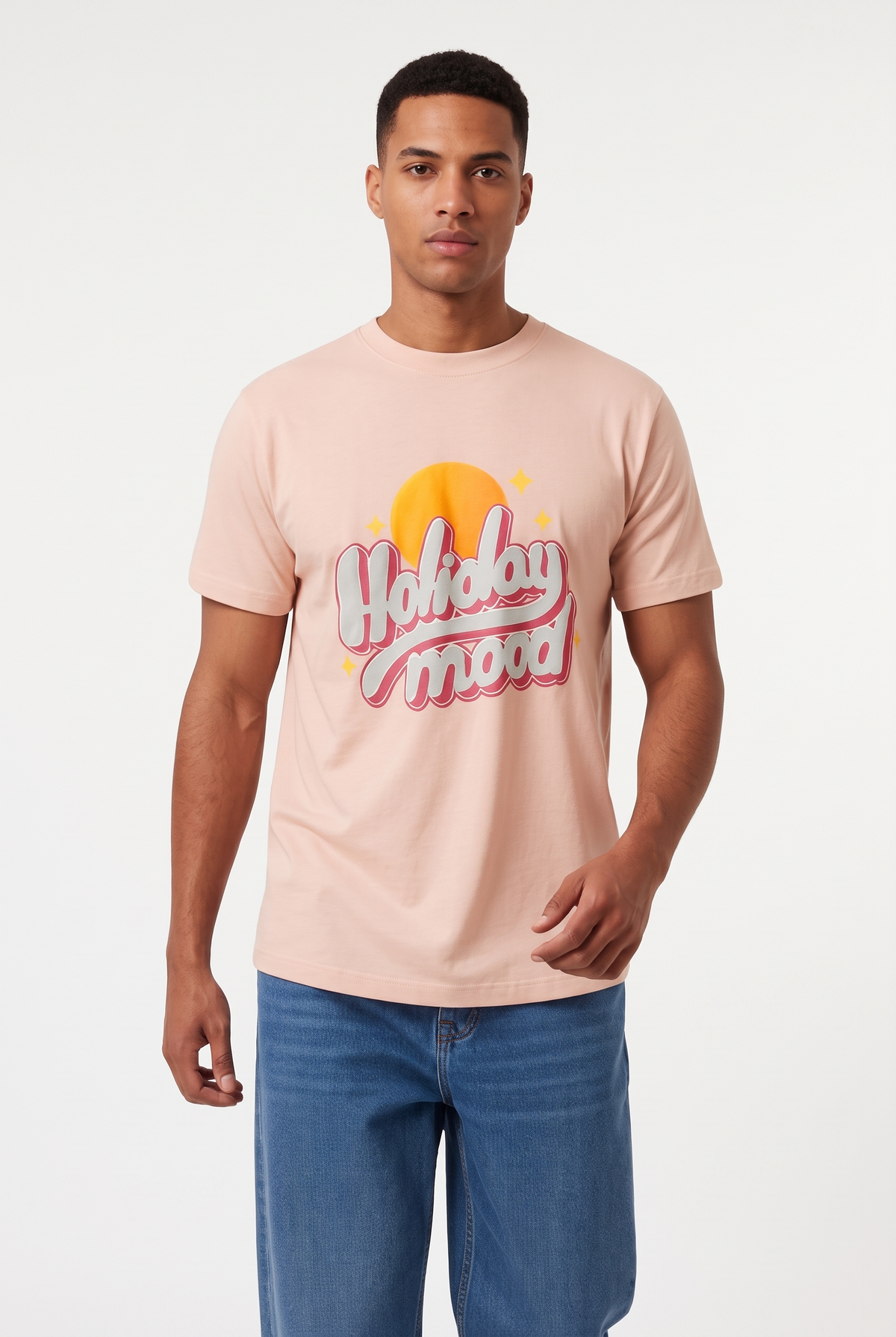 Men T-shirt Pull & Bear (Pink)