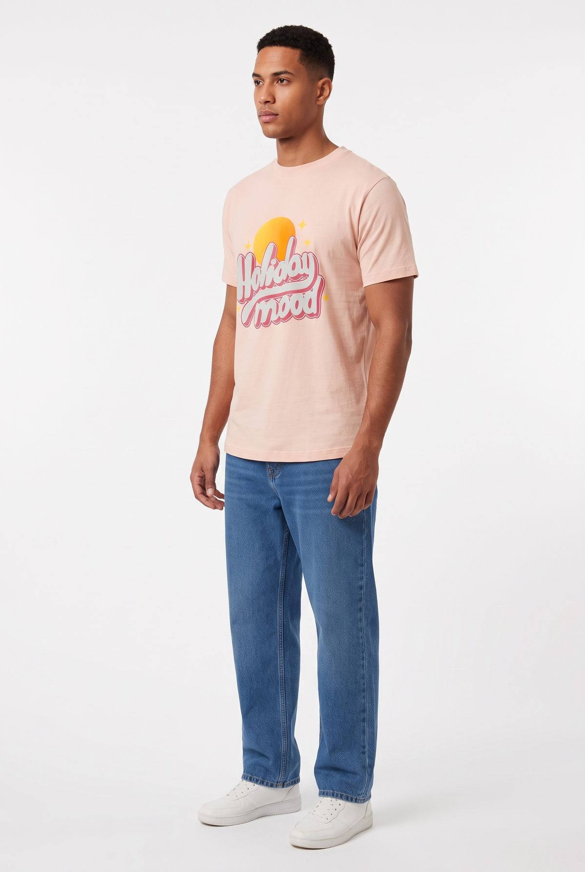 Men T-shirt Pull & Bear (Pink)