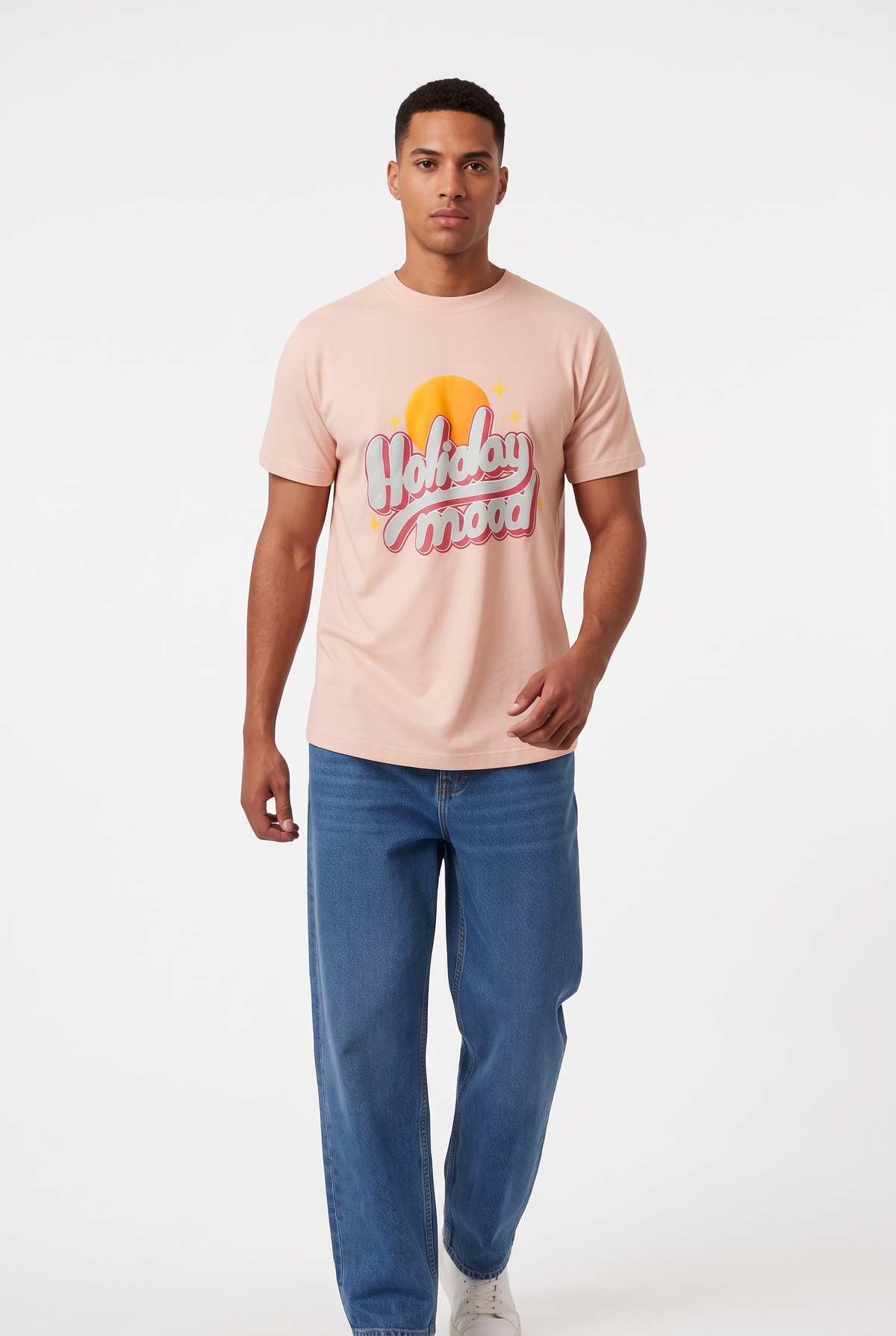 Men T-shirt Pull & Bear (Pink)