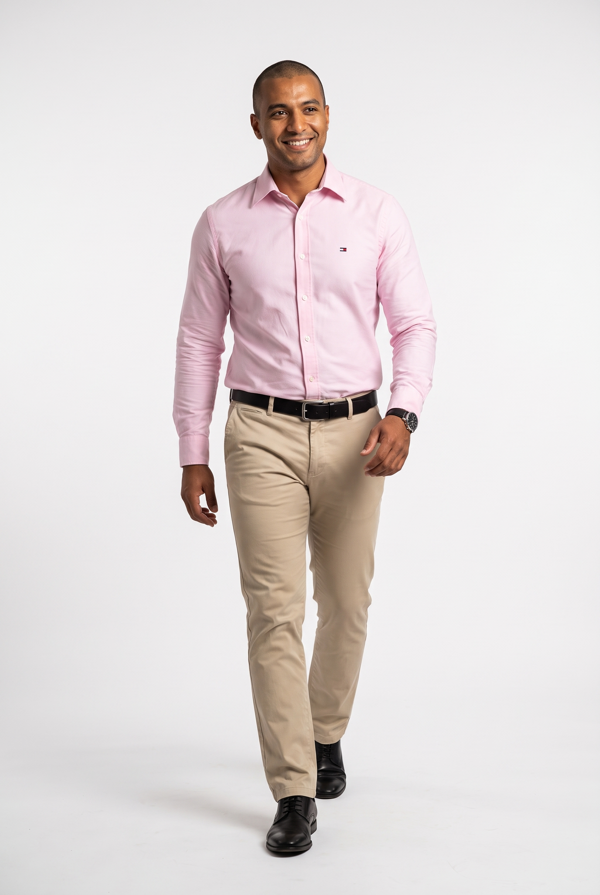 Men Slim Fit Oxford Shirt TH (Pink)