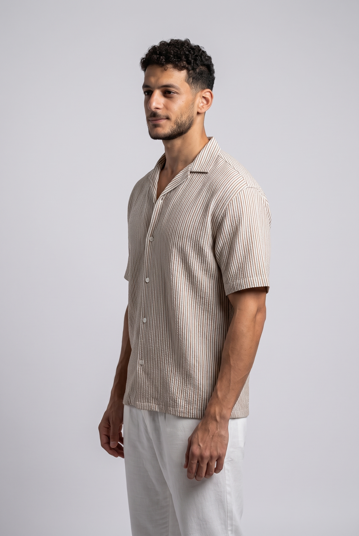 Men Regular Fit Texture Shirt (Stripe)