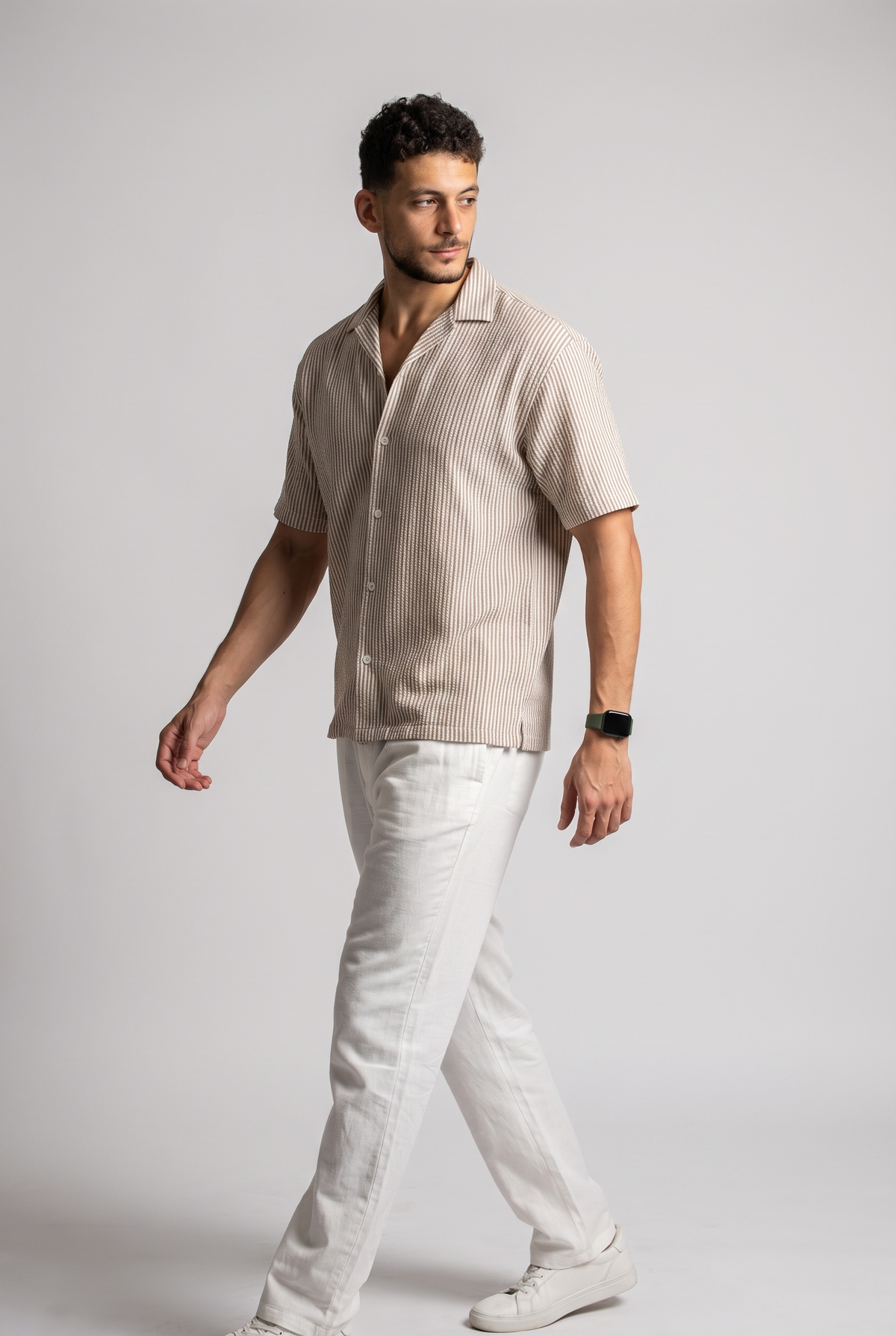 Men Regular Fit Texture Shirt (Stripe)