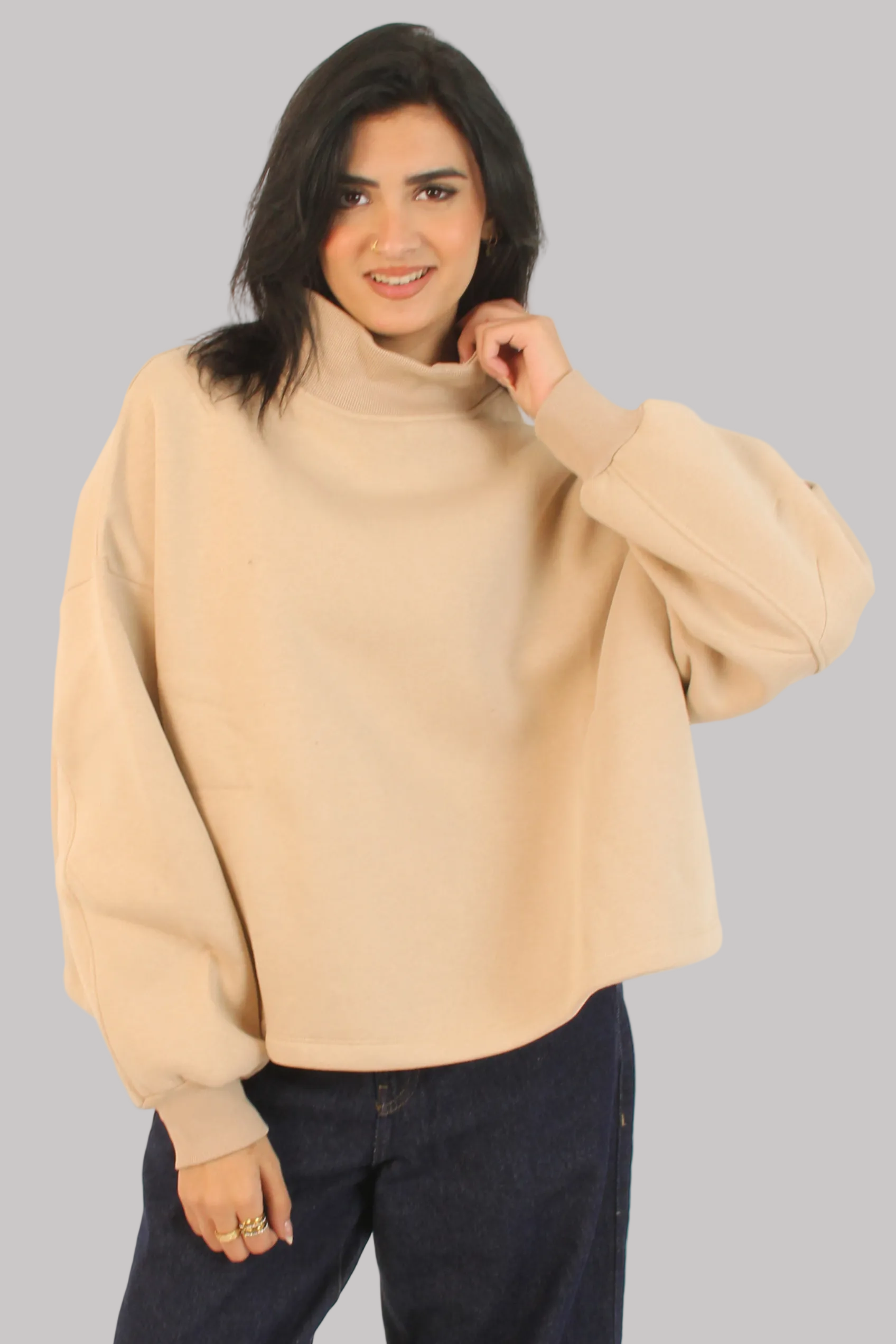 NUT Women Oversized Turtleneck Sweater