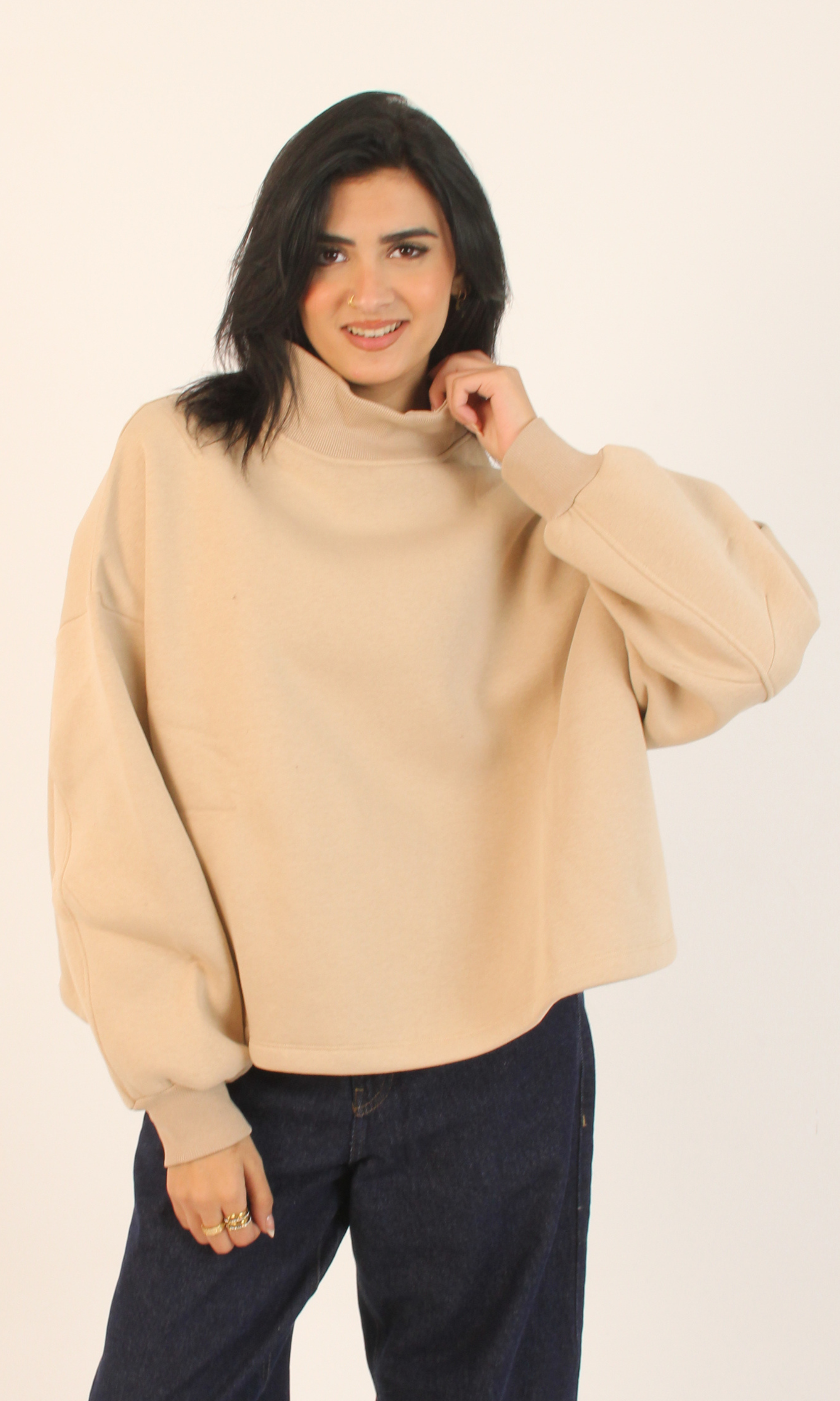 NUT Women Oversized Turtleneck Sweater