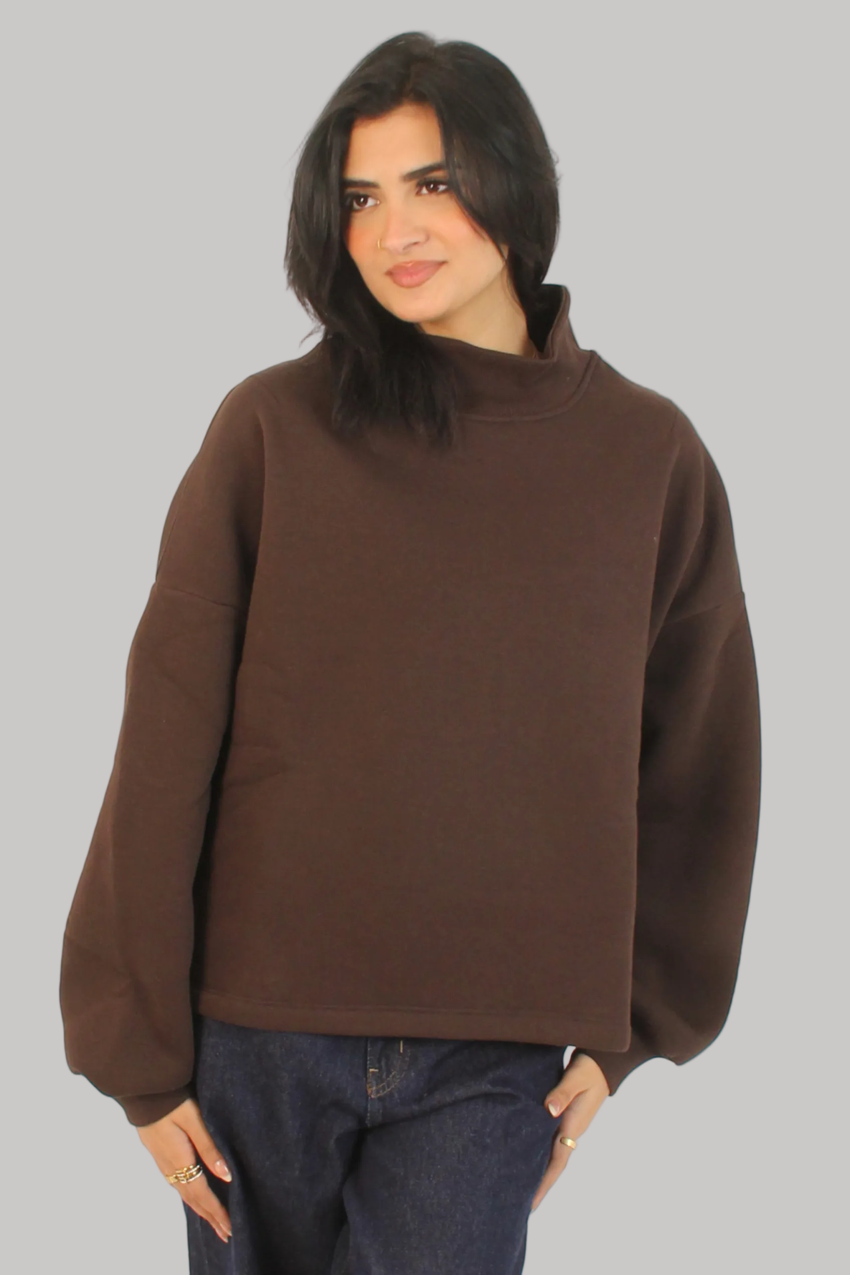 NUT Women Oversized Turtleneck Sweater