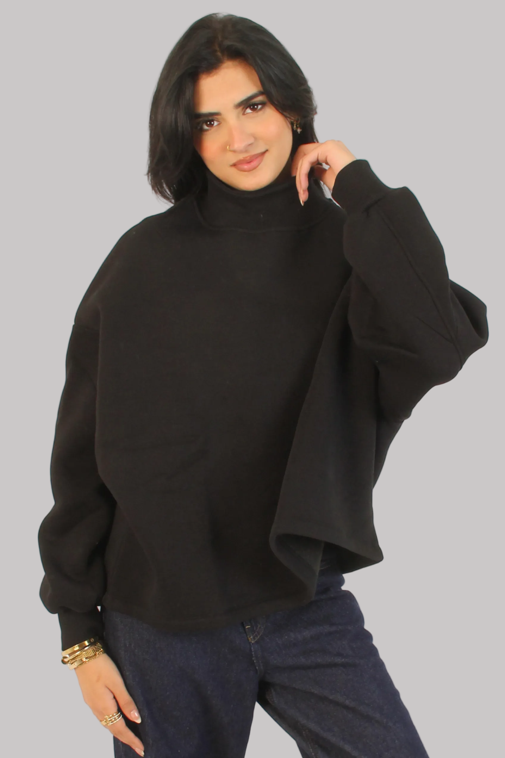 NUT Women Oversized Turtleneck Sweater