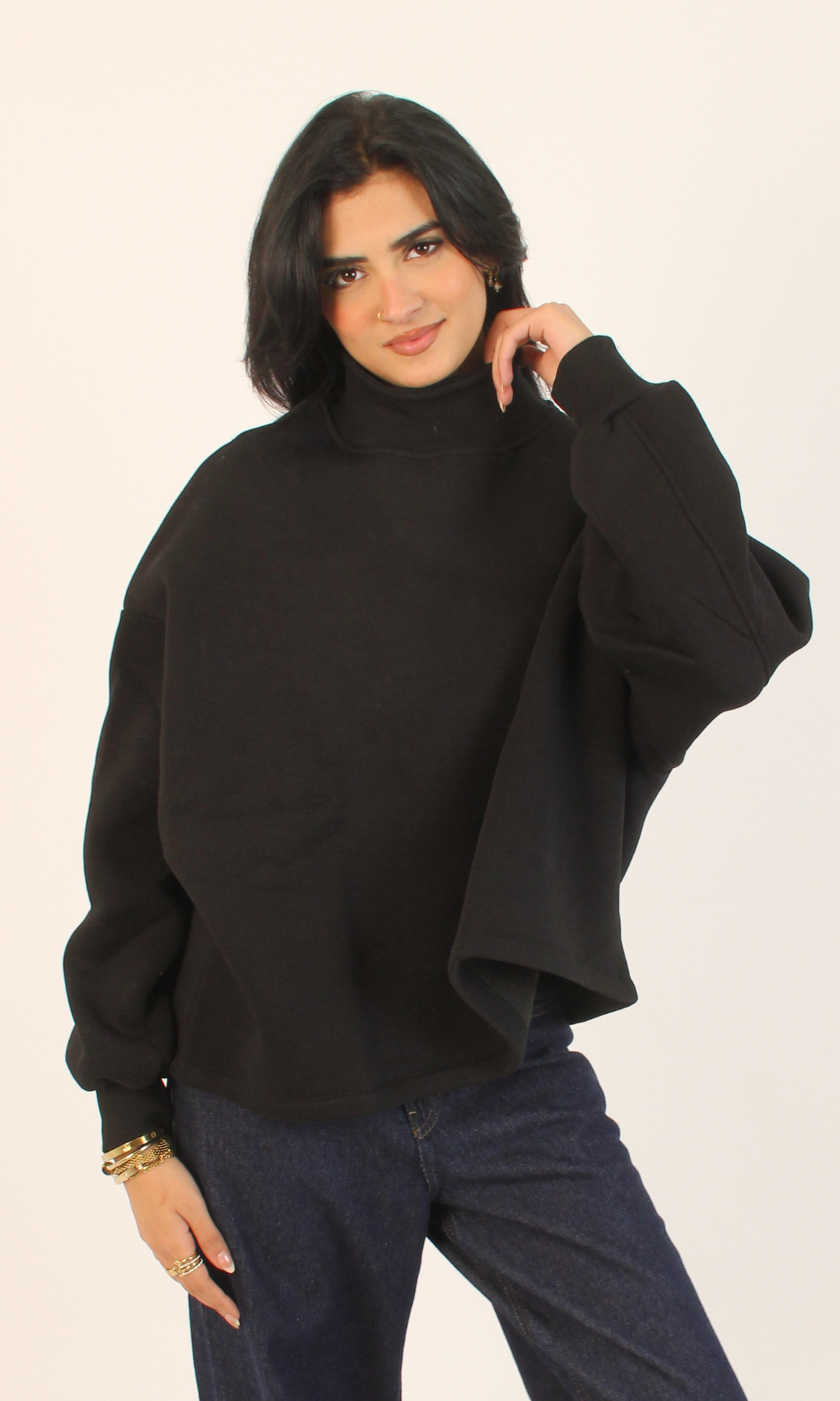 NUT Women Oversized Turtleneck Sweater