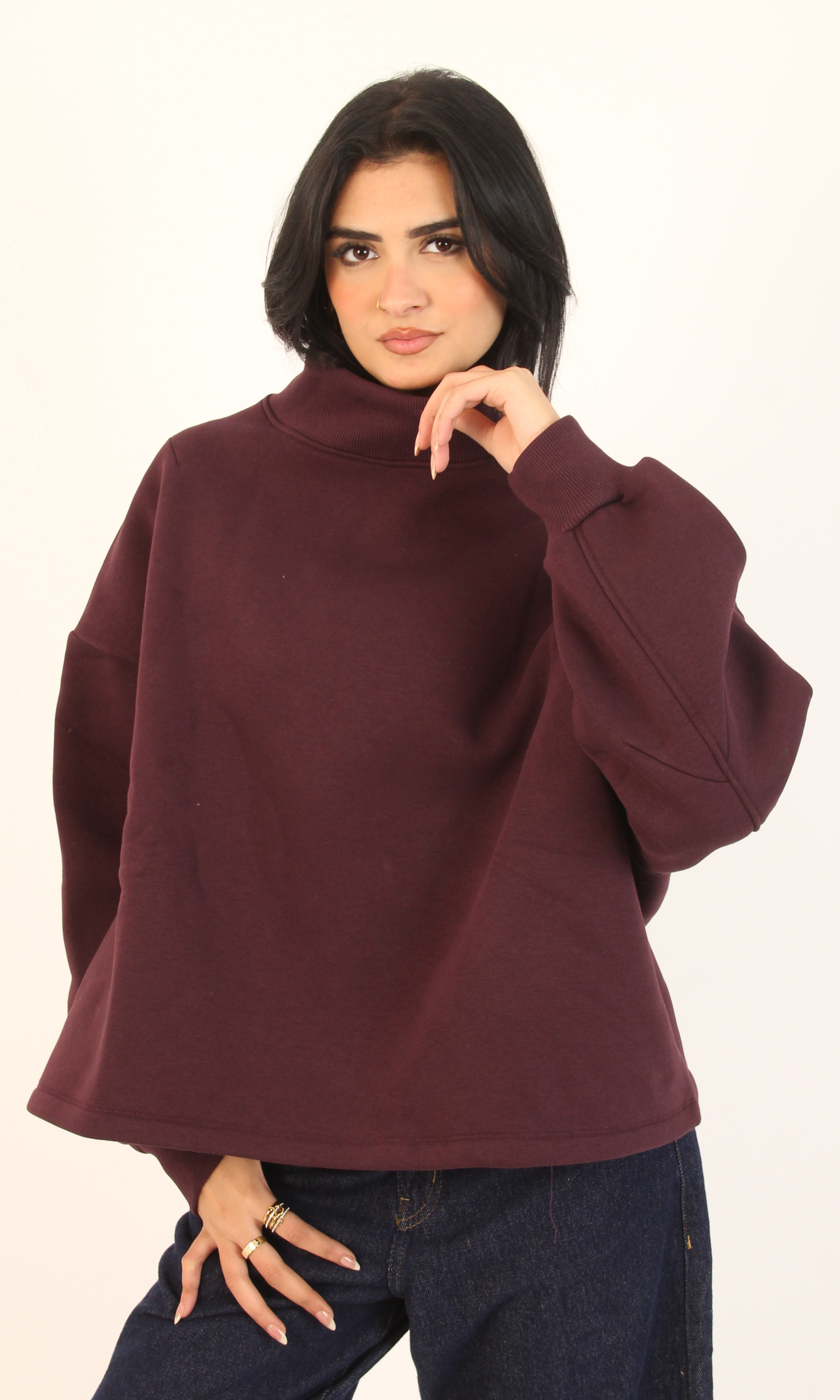 NUT Women Oversized Turtleneck Sweater