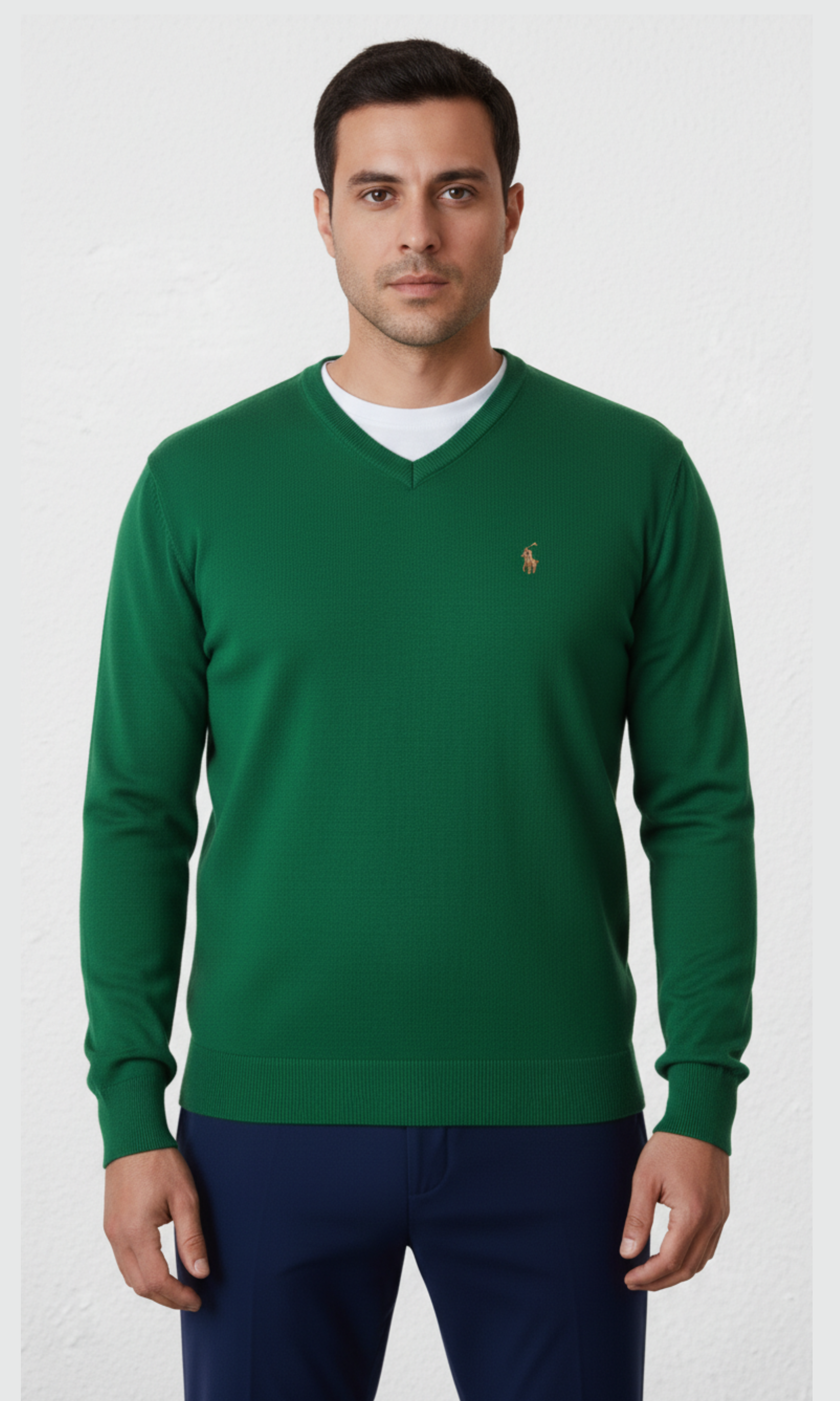 Polo V-Neck Pullover RL - Green