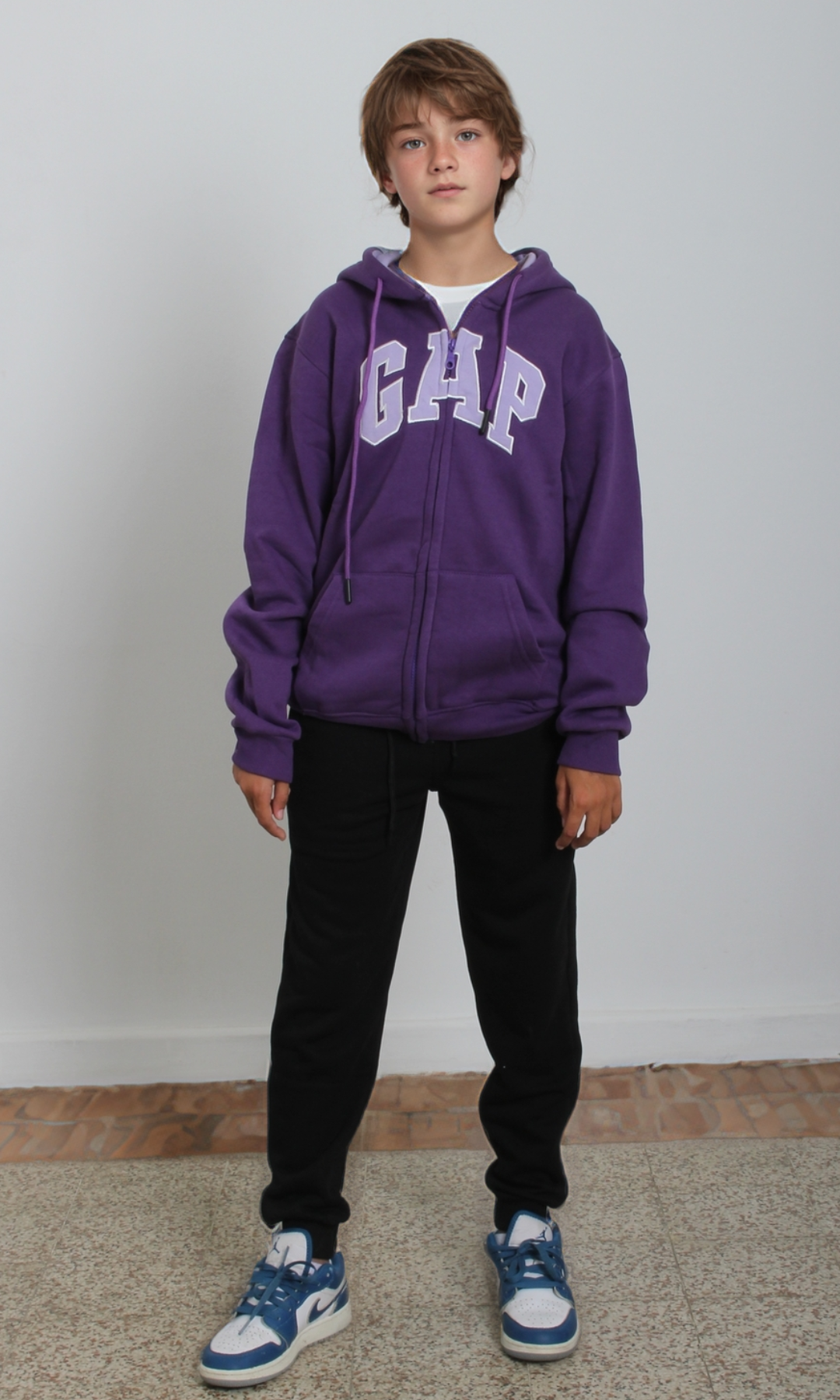 Boys - Girls  Arch Logo Hoodie Zip-Up (Purple)