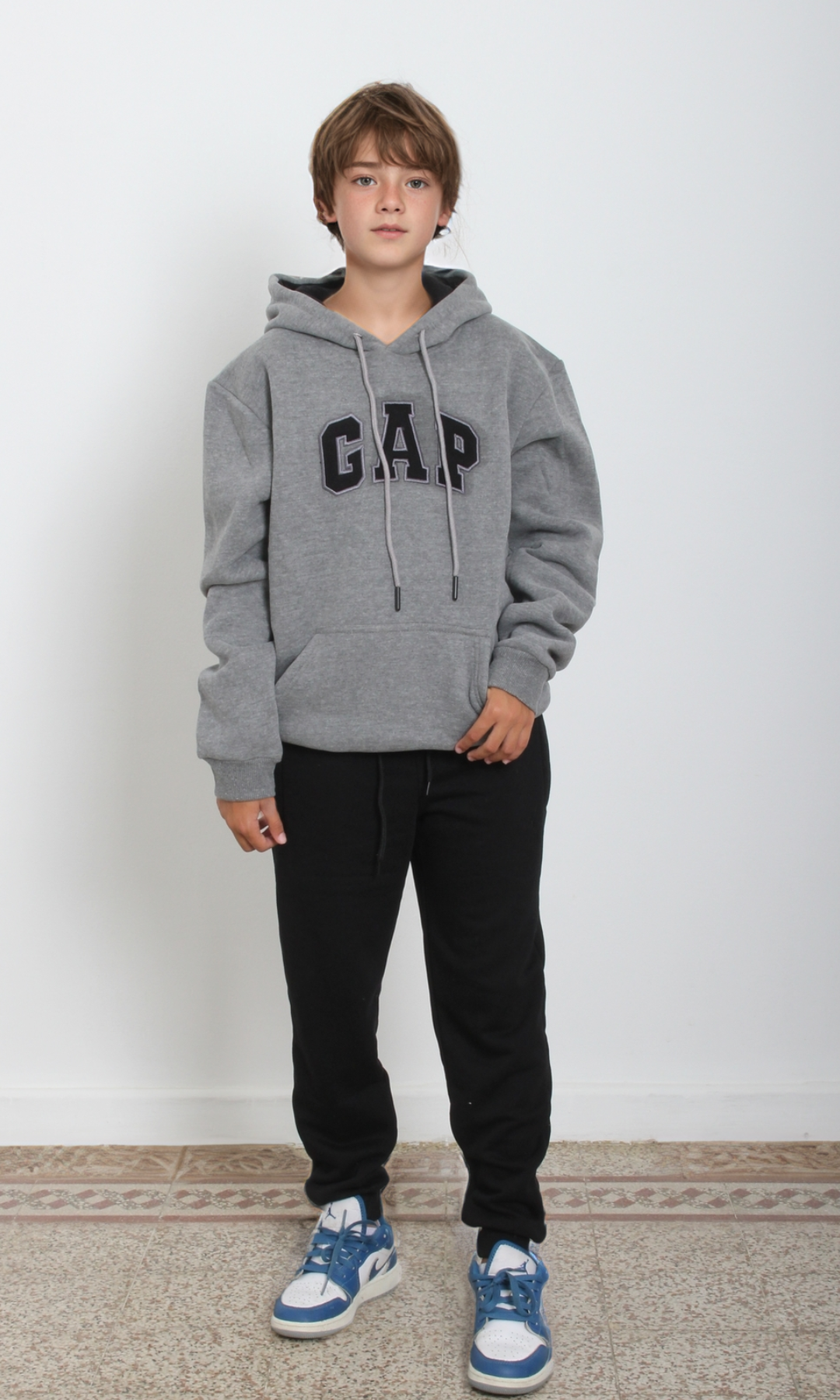 Boys - Girls  Arch Logo Hoodie Sweatshirt (Dark Grey)