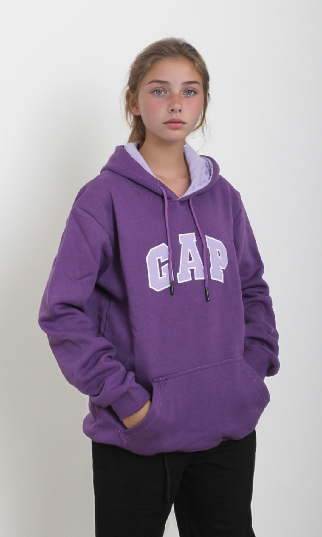 Girls Arch Logo Hoodie Sweatshirt (Purple)
