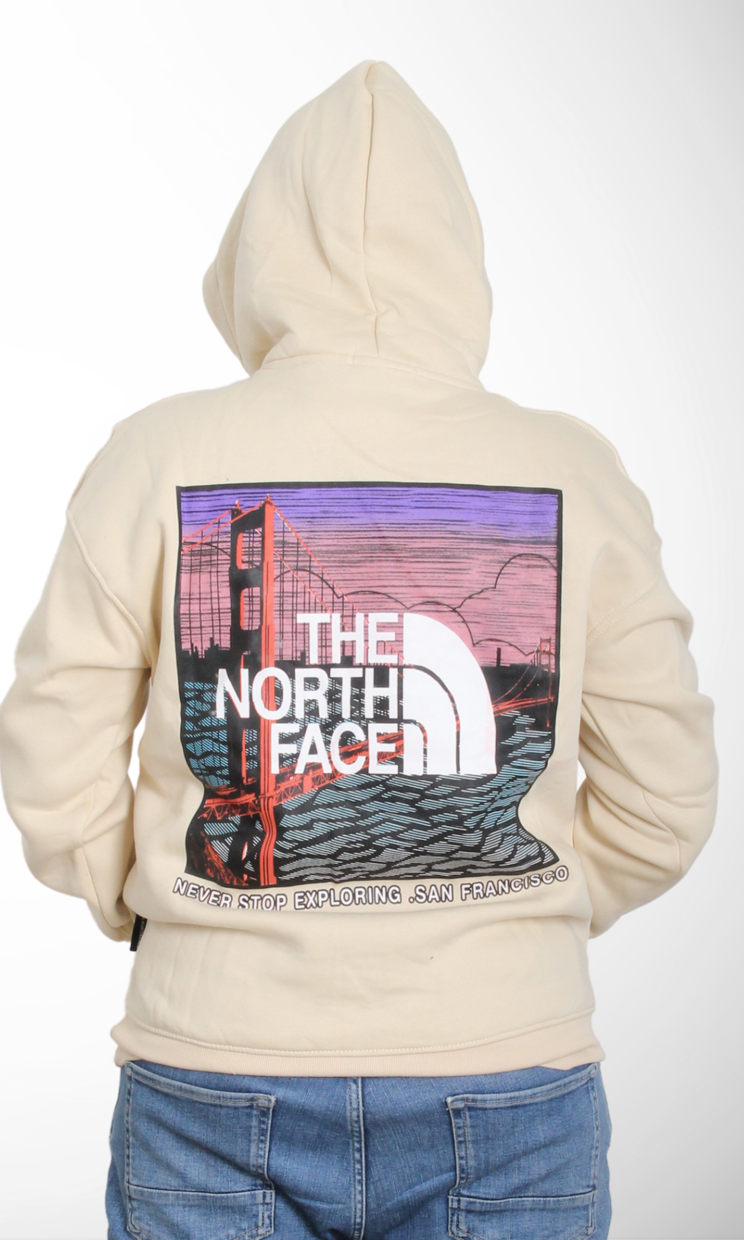 Men Padded Classic Hoodie-Big Logo (Beige)