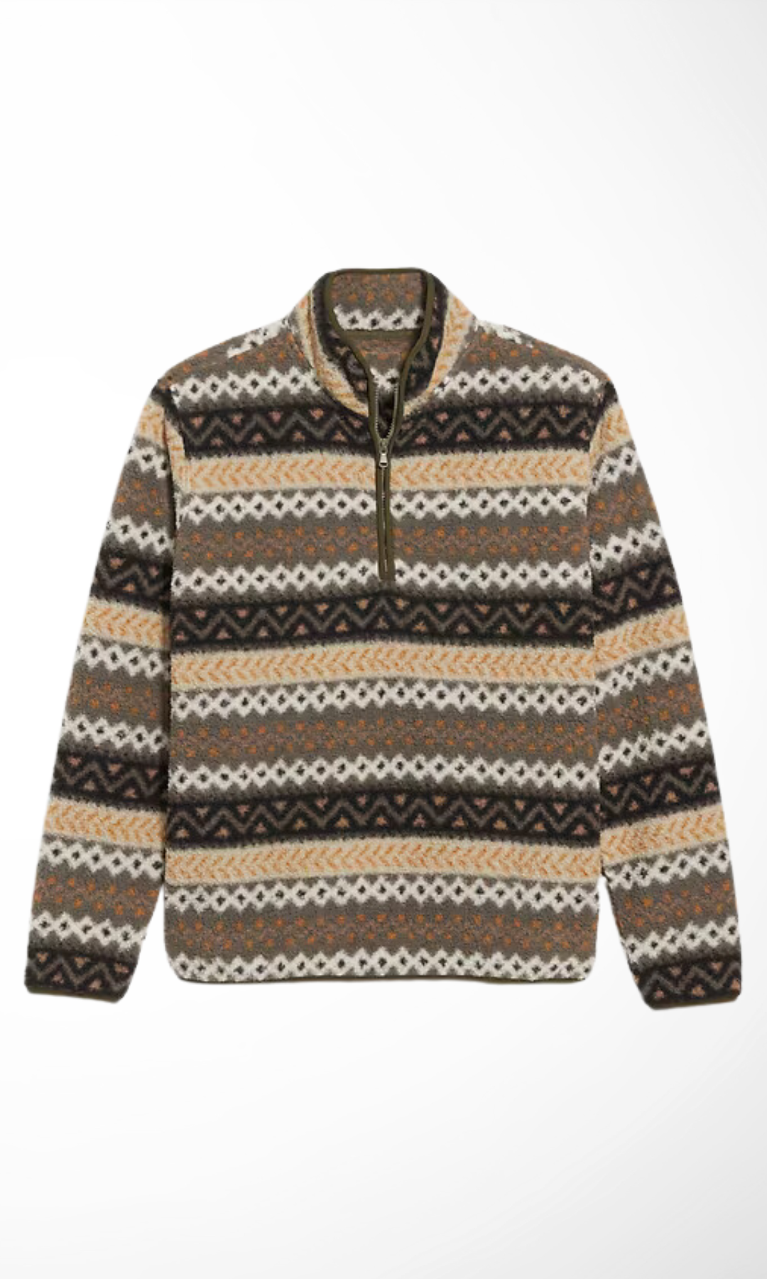 ORIGINAL OLD NAVY Men Sherpa Fur Half Zip (Green)