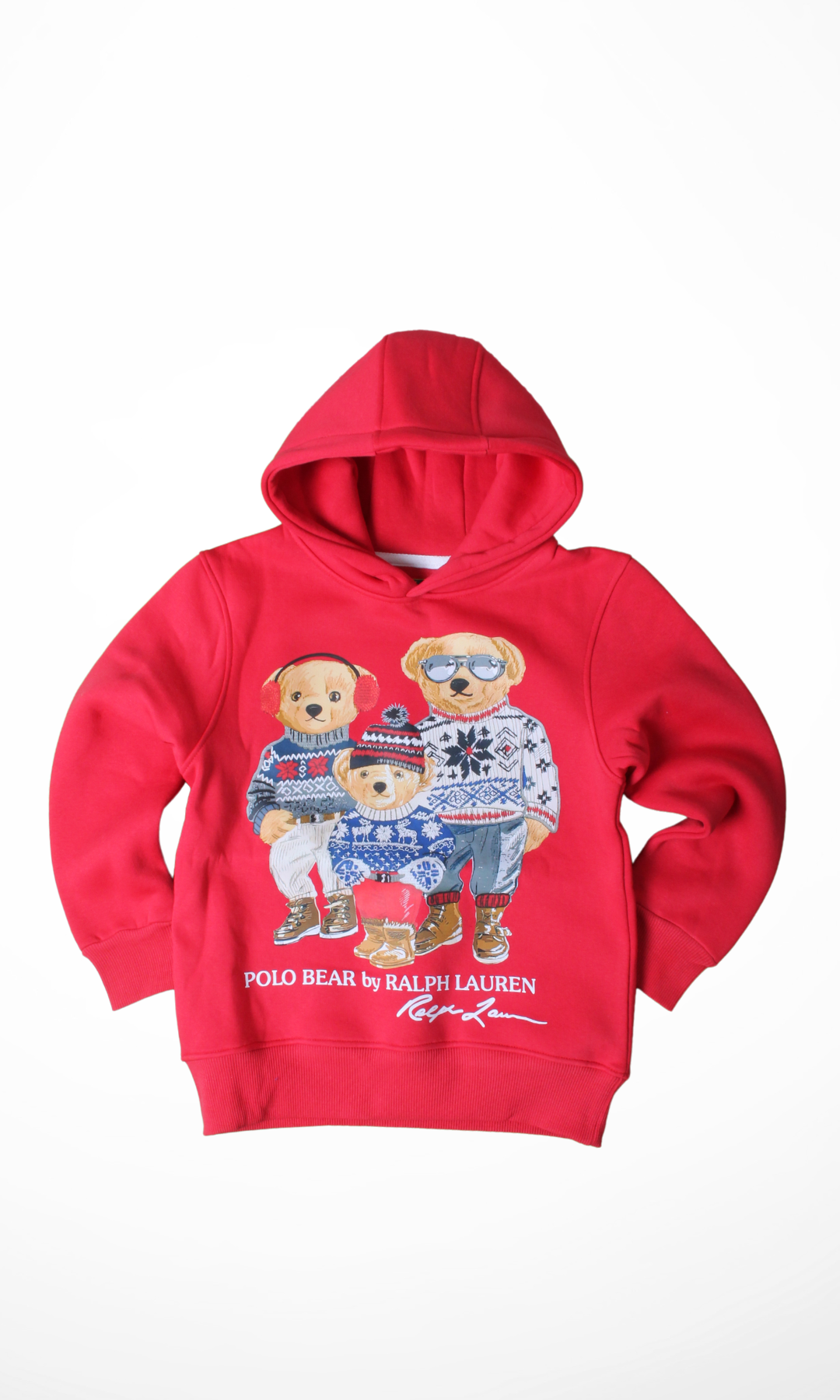 Kids Hoodie Bear Family (Red)