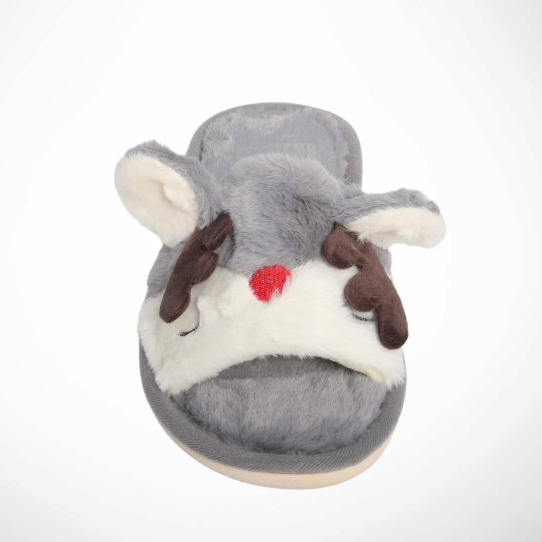 Women Open Slipper Reindeer (Grey)