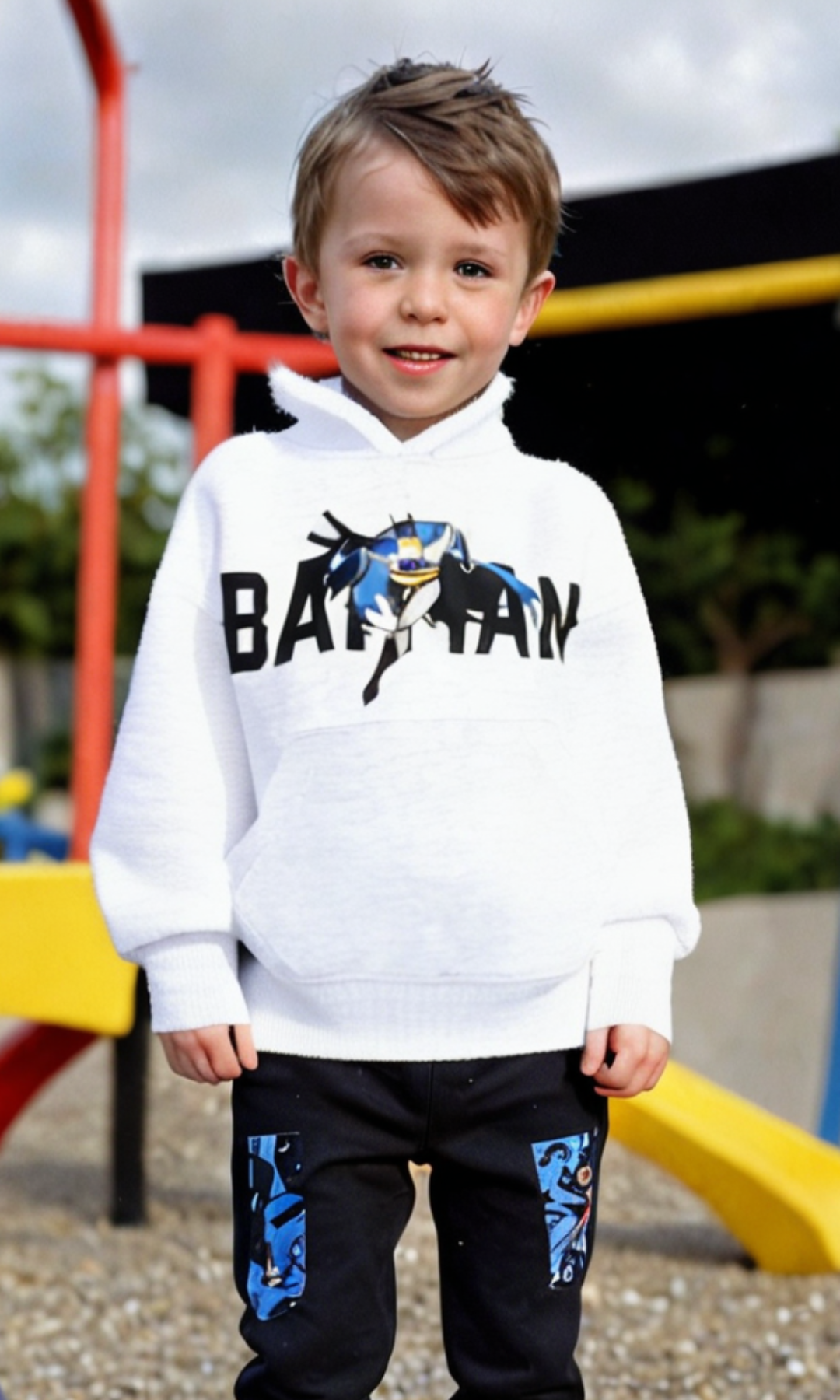 Kids Hoodie Batman (Grey)