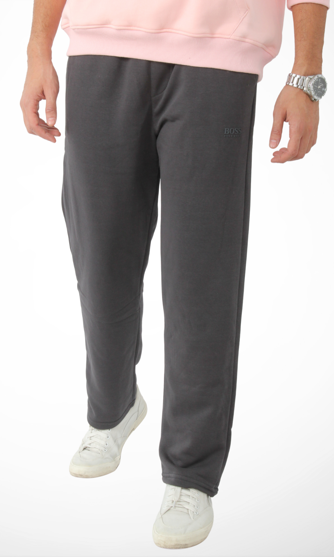 Men  Relaxed Fit Pants (Grey)