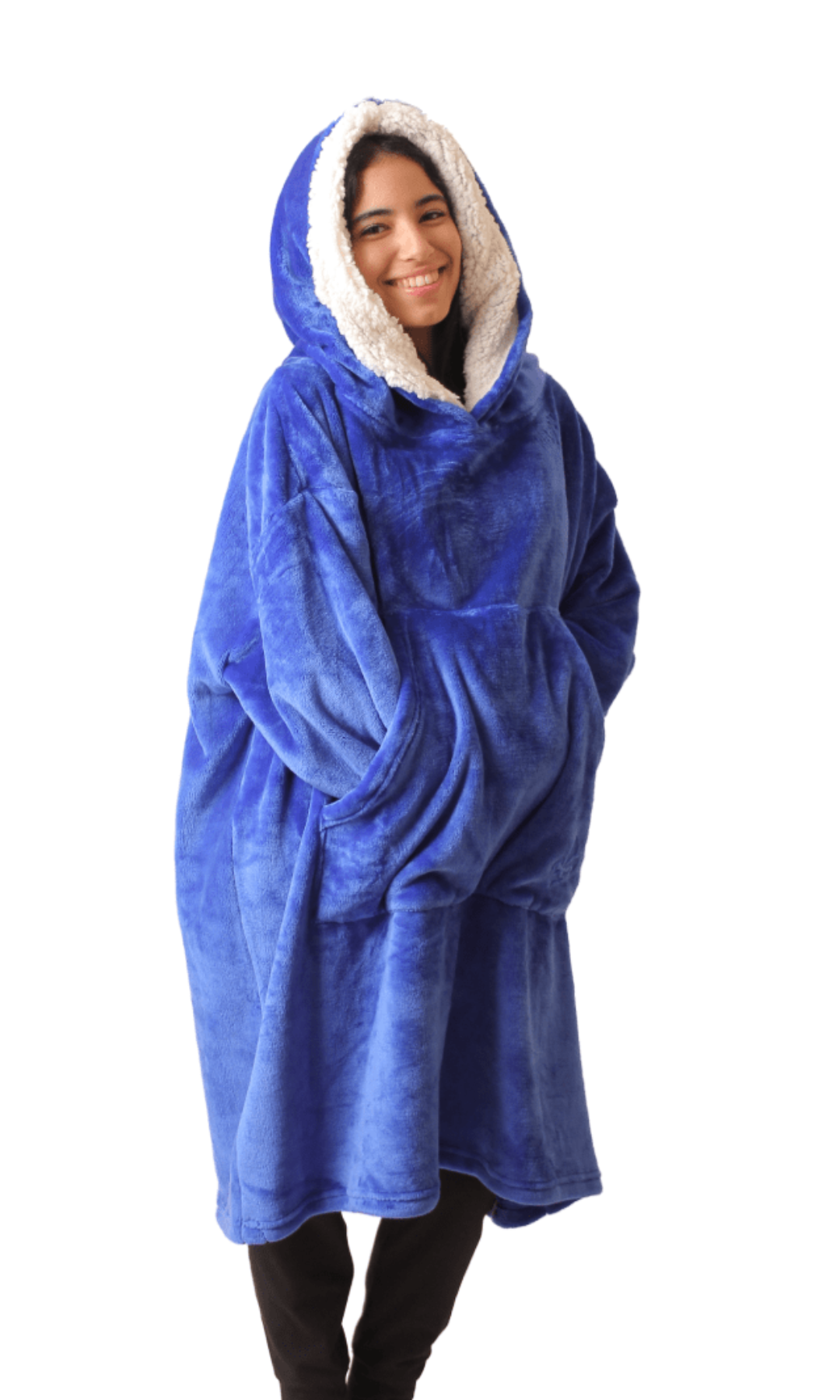 DUCHY Women Comfy Hoodie Blanket - New (Blue)