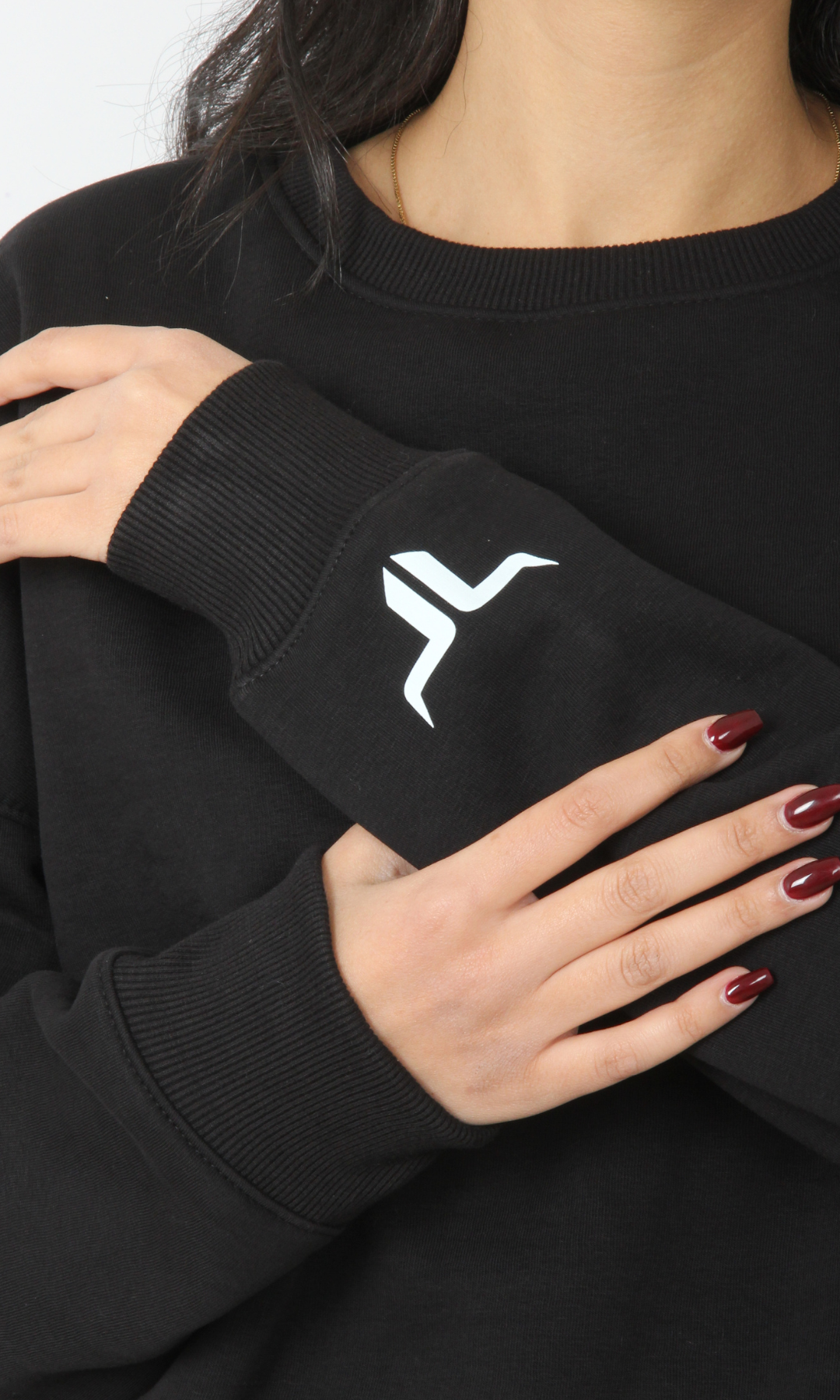 (Original) Women Crew Neck Melton Sweater - NUT (Black)