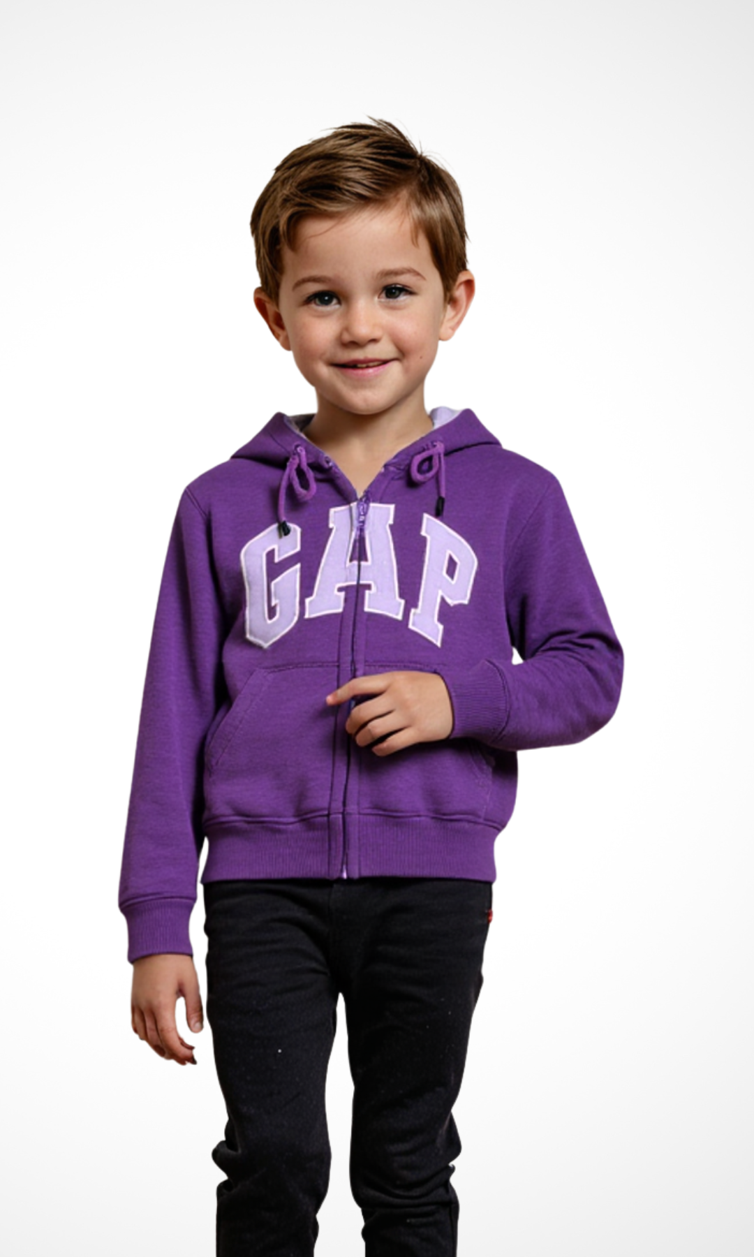 Boys - Girls  Arch Logo Hoodie Zip-Up (Purple)