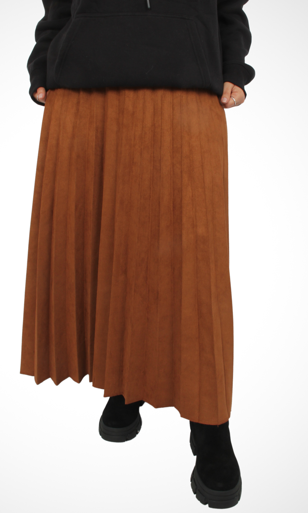 Women Pleated Skirt (Brown)