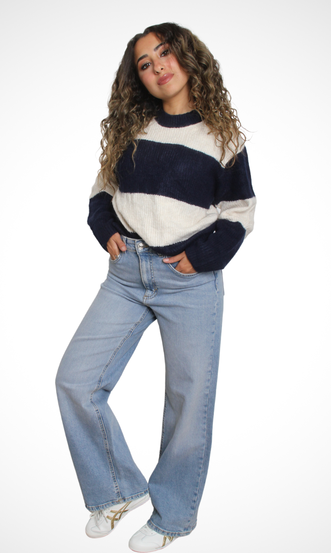 Original Women Crew Neck Striped Pullover
