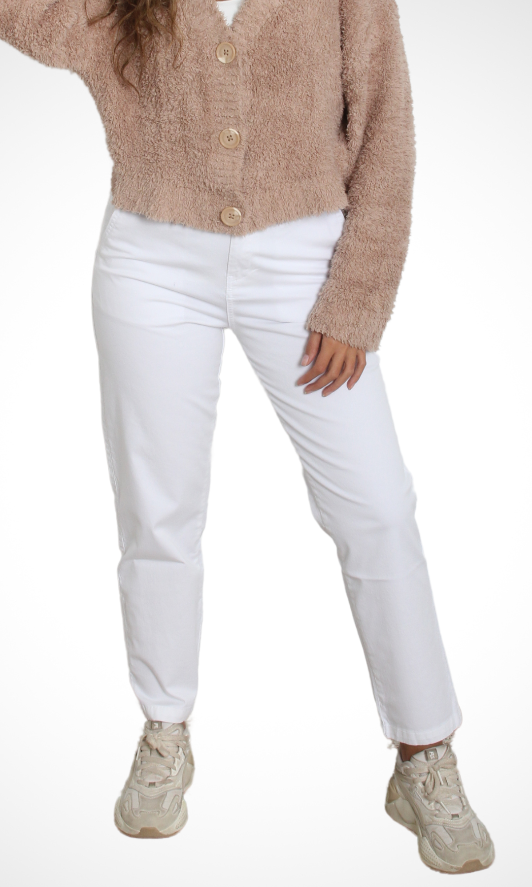 Women Gabardine Pants (White)