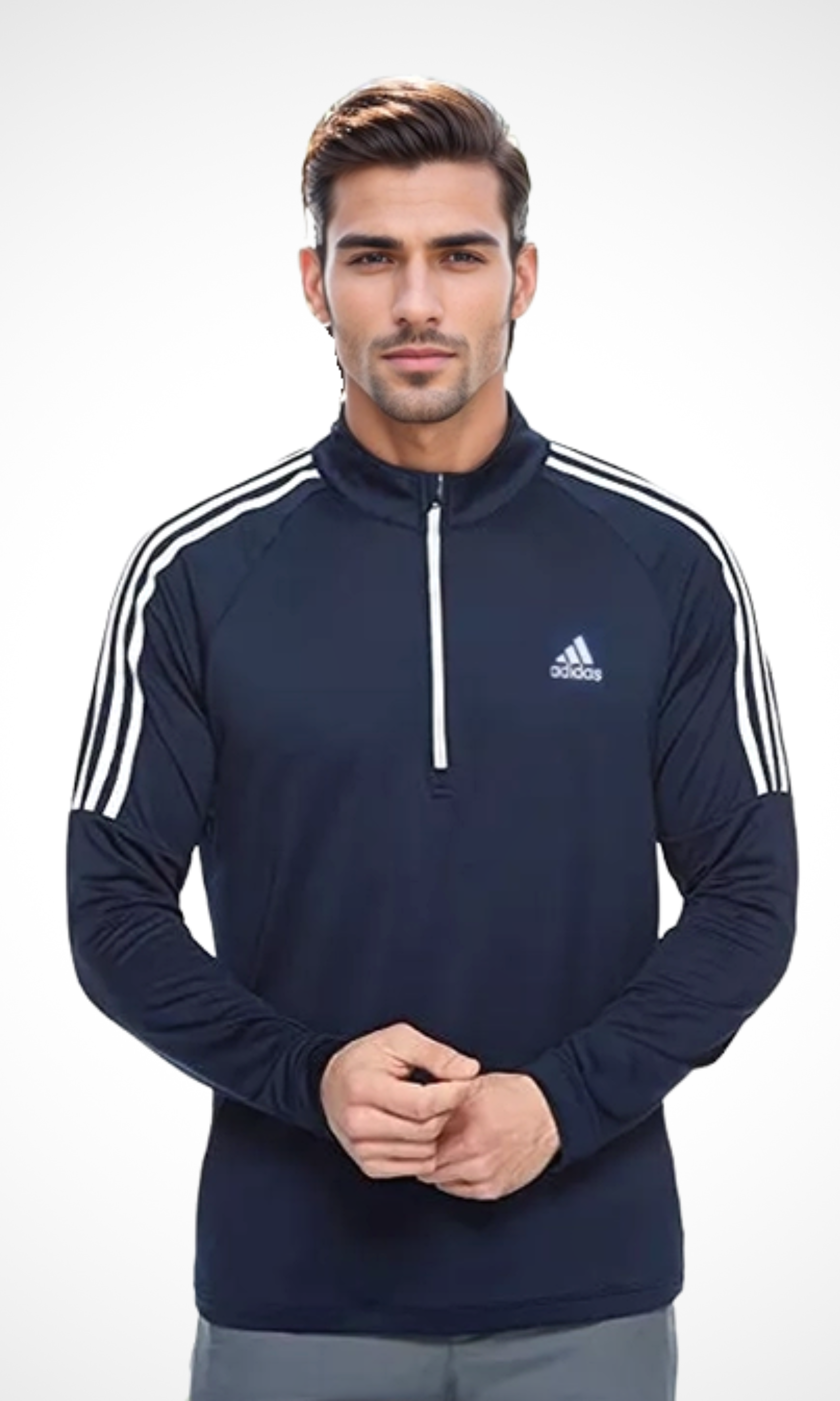 Men Half Zip Golf Pullover (Dark Blue)