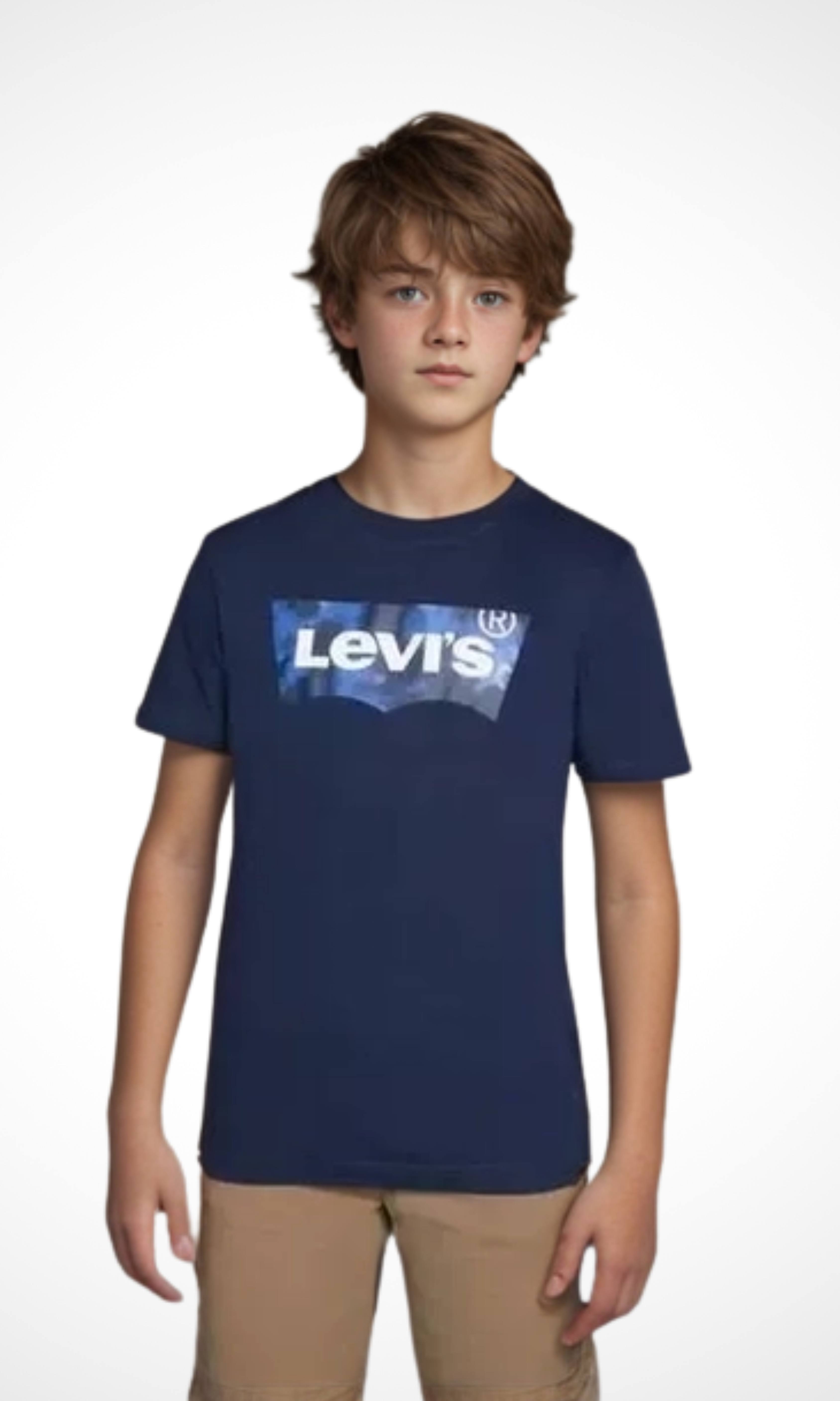 Kids Levi's Short Sleeve T-shirt (Dark Blue Tie Dye Logo)