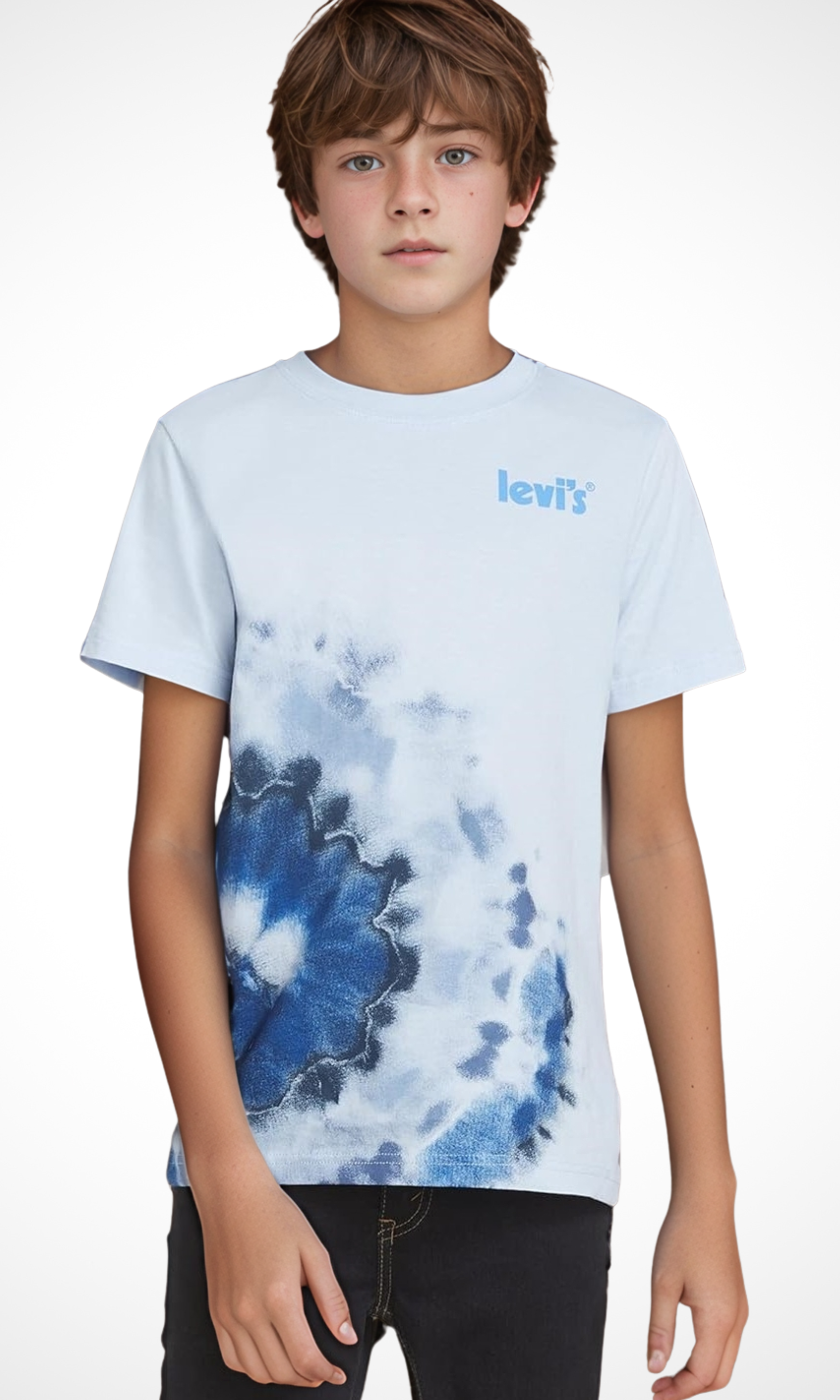 Kids Levi's Short Sleeve T-shirt (Baby Blue-Tie Dye)