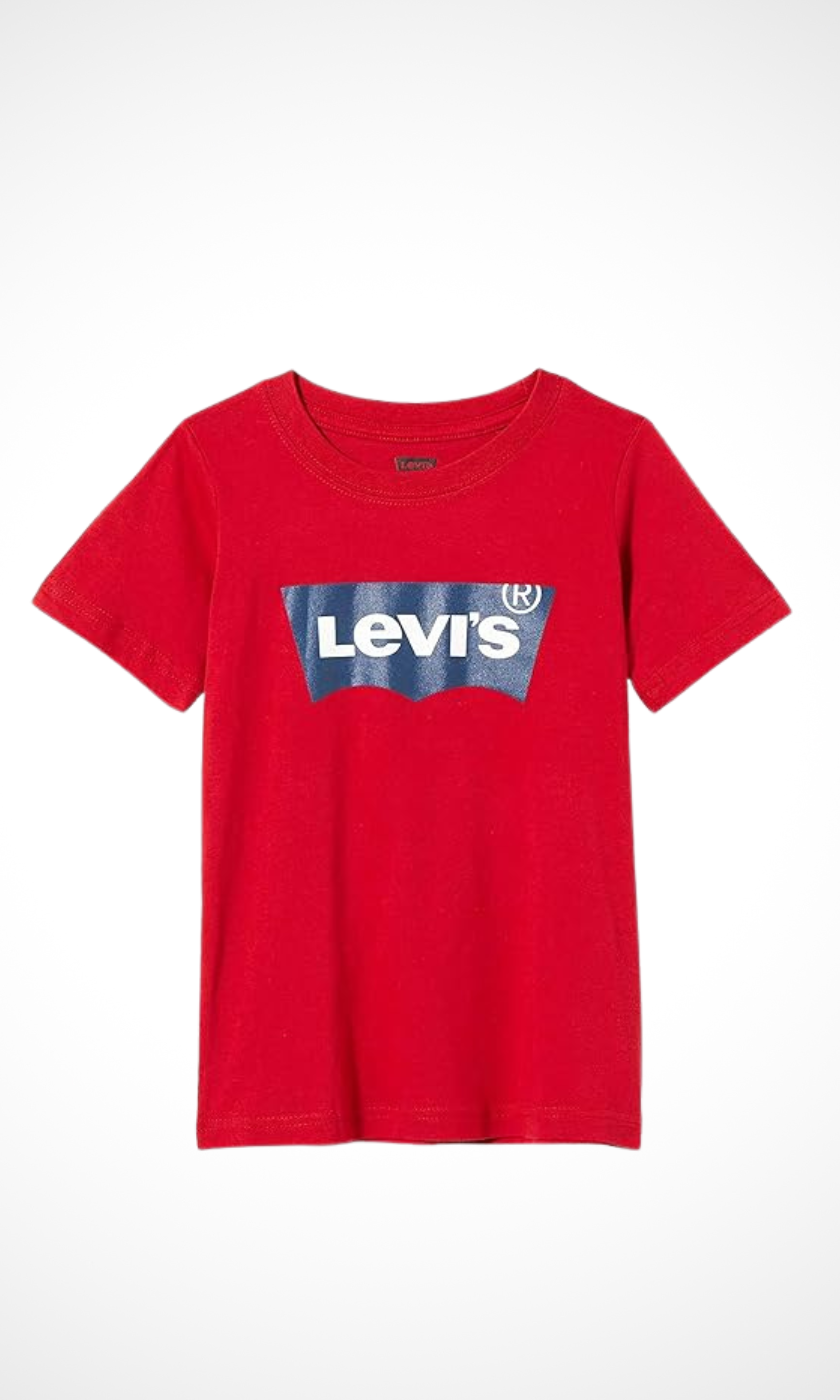 Kids Levi's Short Sleeve T-shirt (Red-Print Dark Blue Logo)