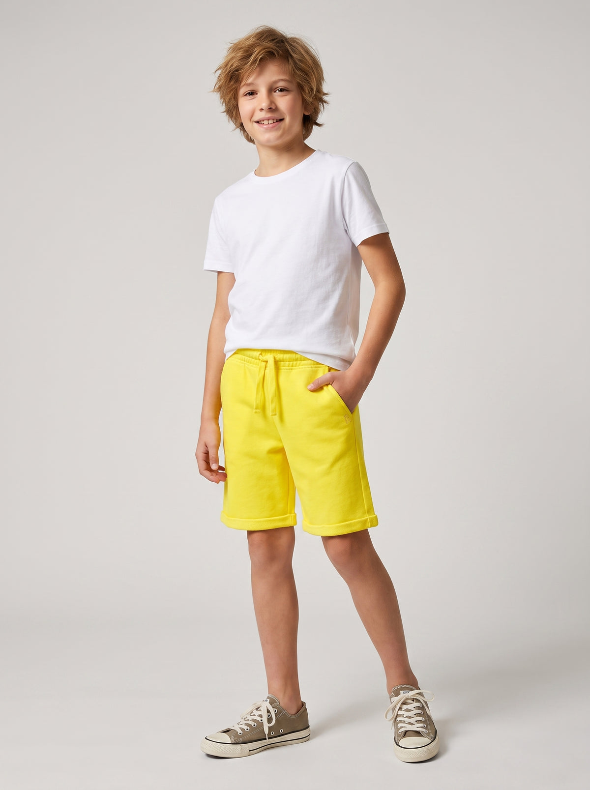 Kids Basic Shorts (Pale Yellow)