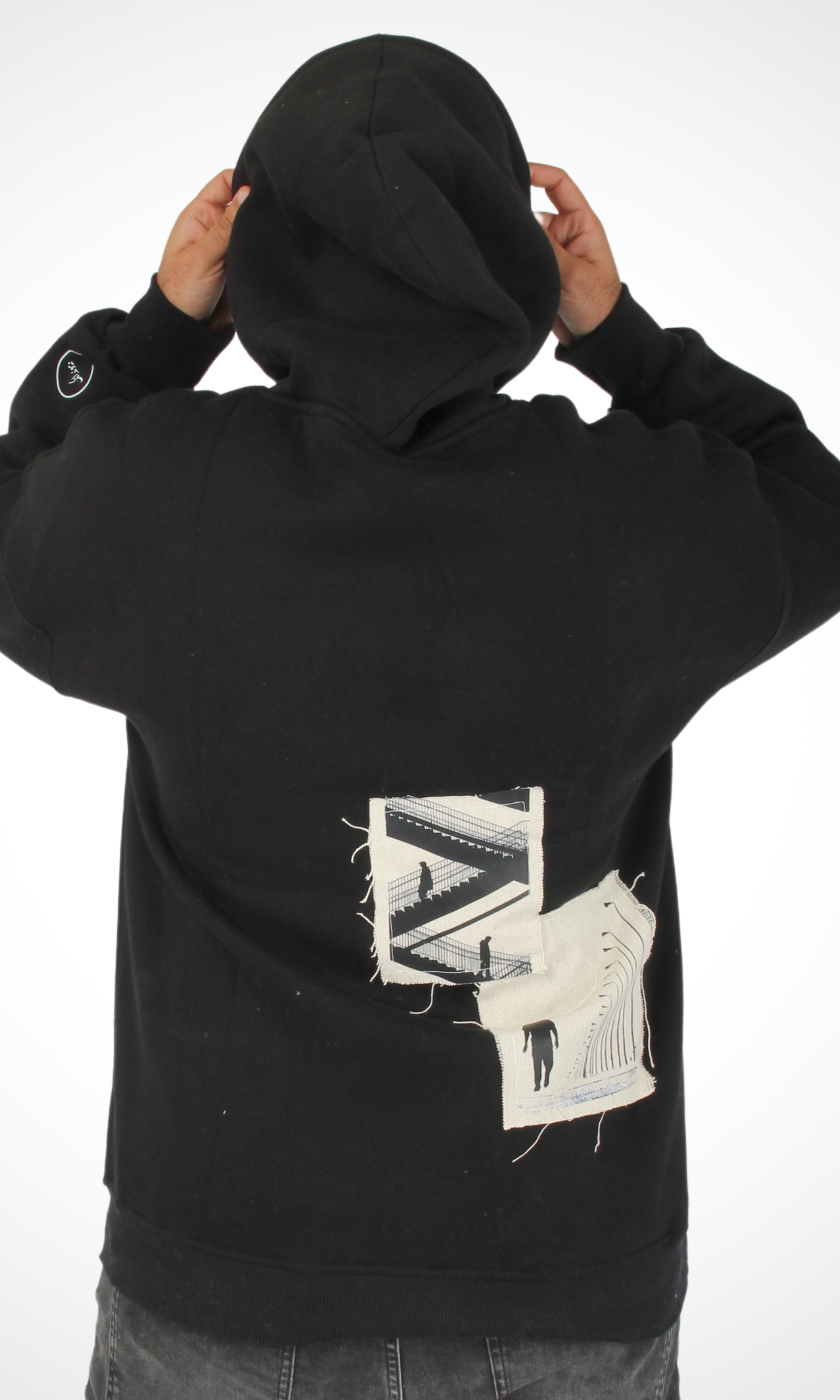 Men Melton Hoodie Sweater (Black)