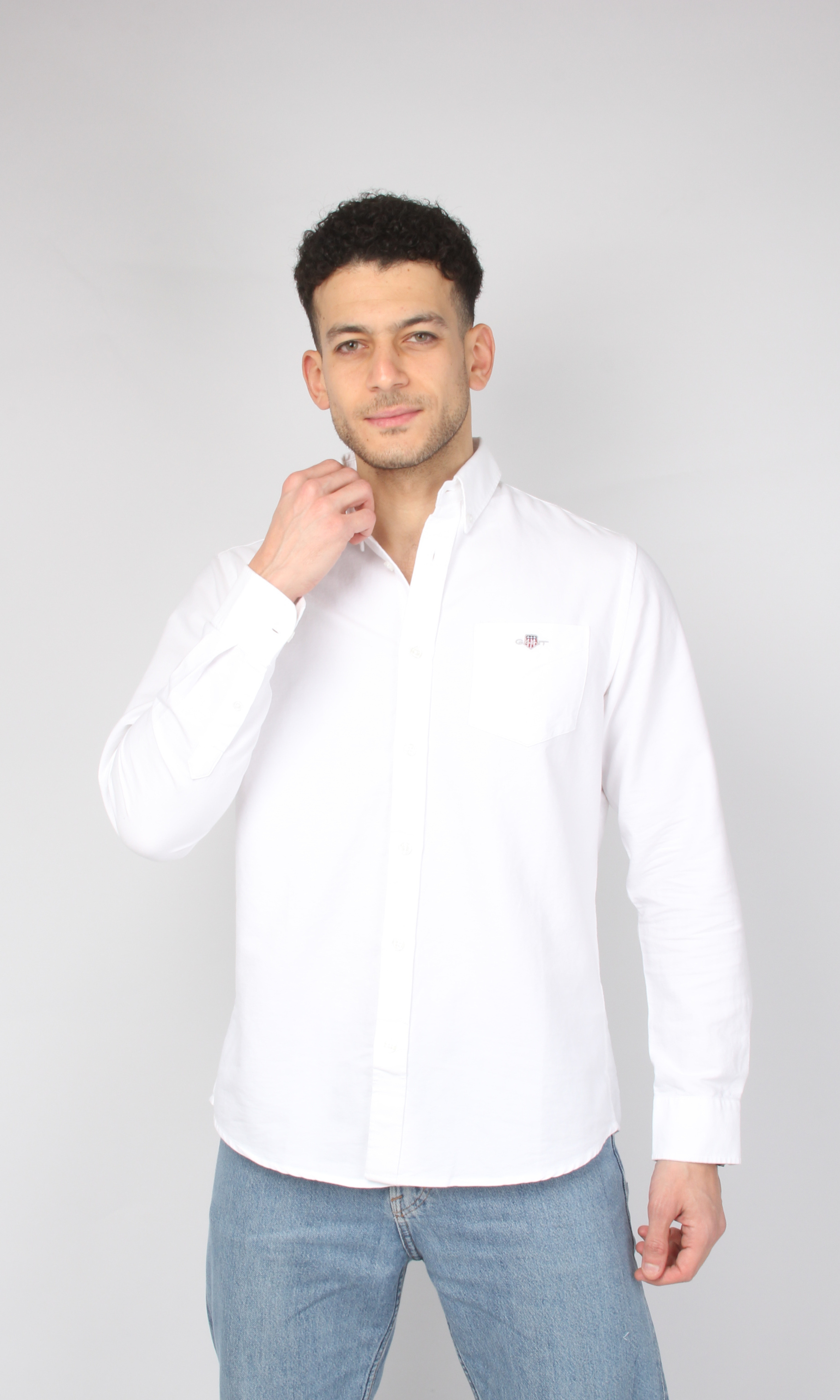 New Men Slim Fit Shirt Oxford (White)