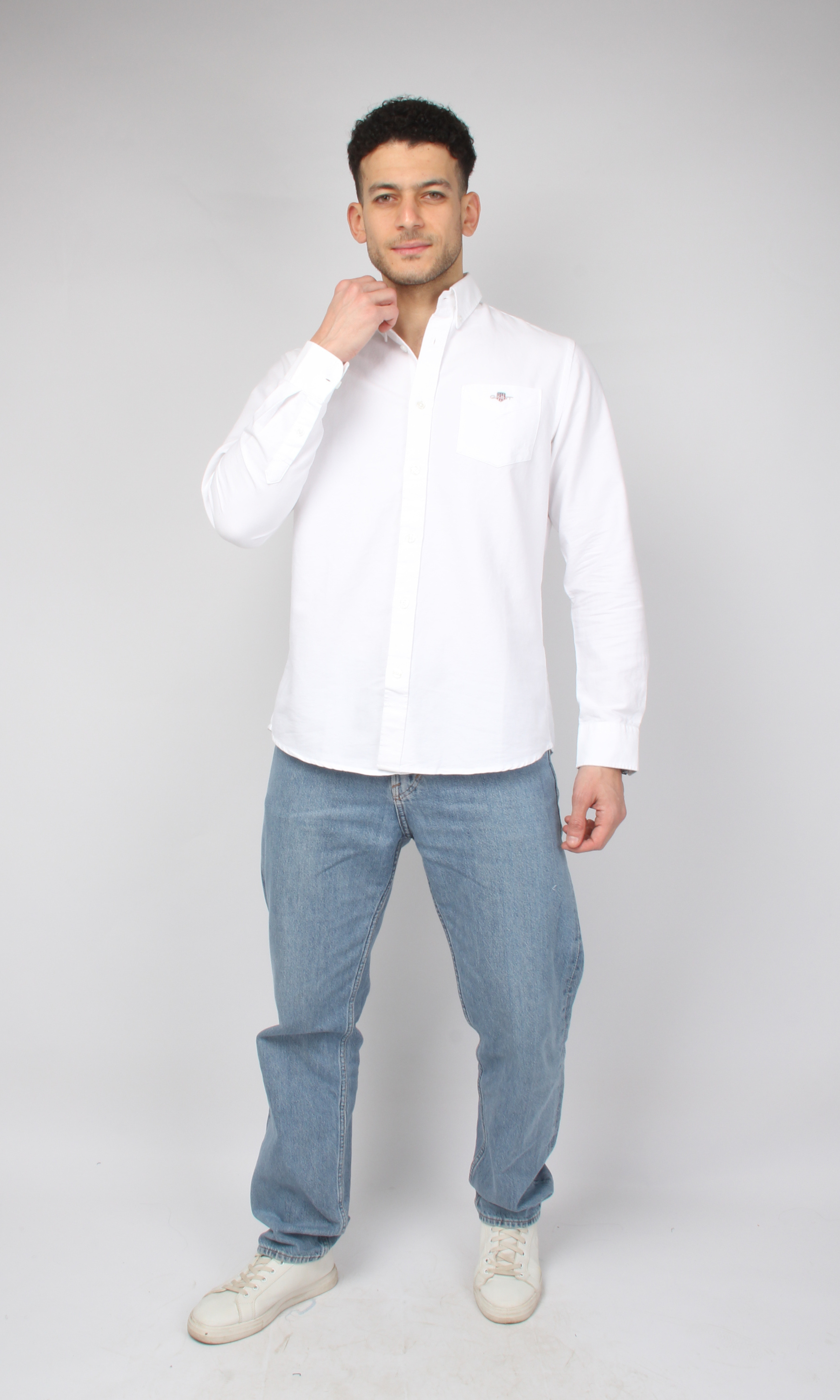 New Men Slim Fit Shirt Oxford (White)