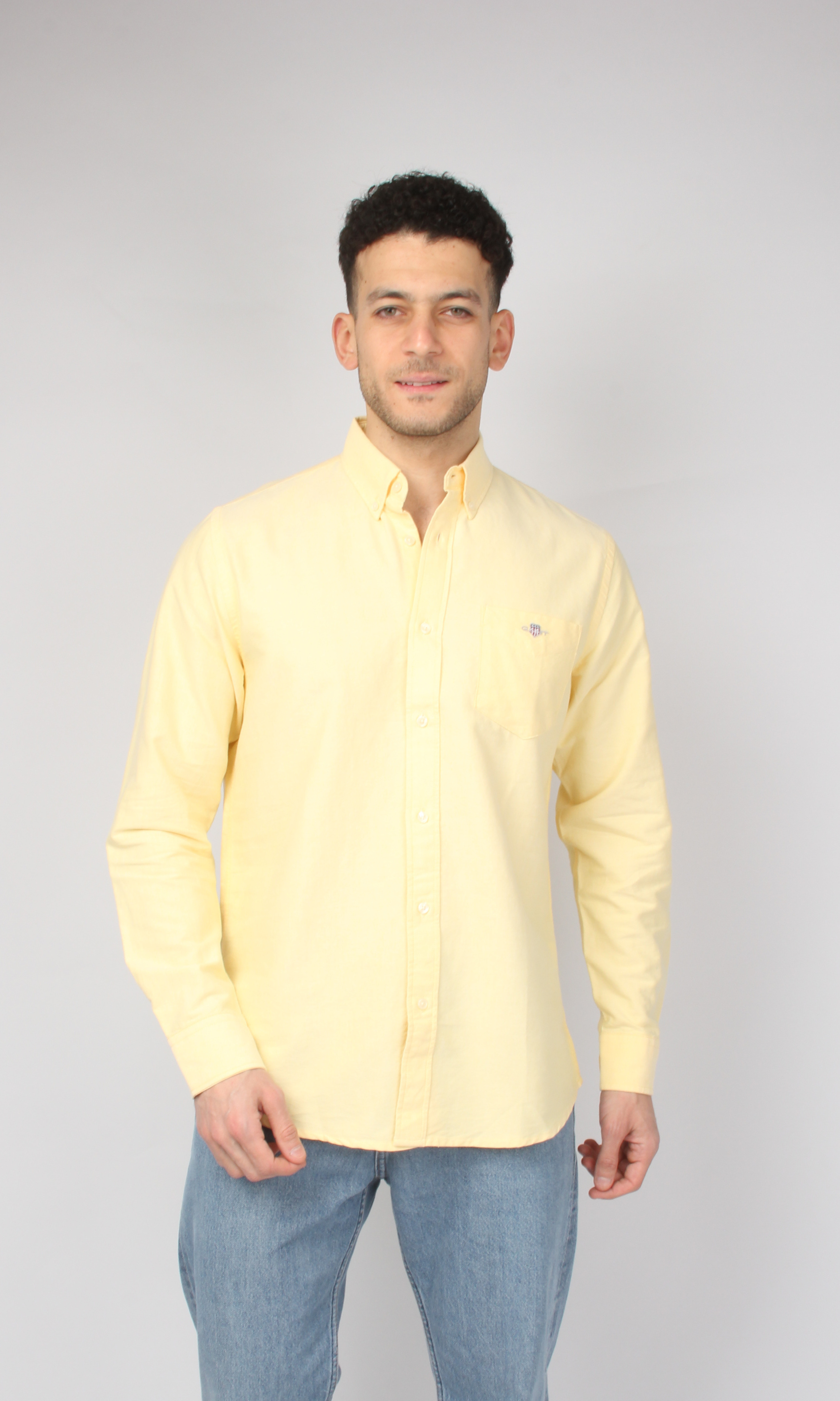 New Men Slim Fit Shirt Oxford (Yellow)
