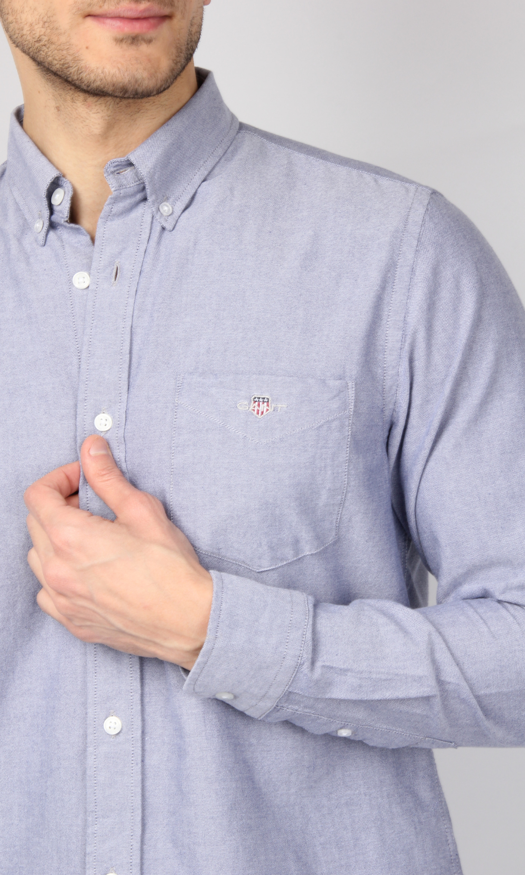 New Men Slim Fit Shirt Oxford (Blue Jeans)