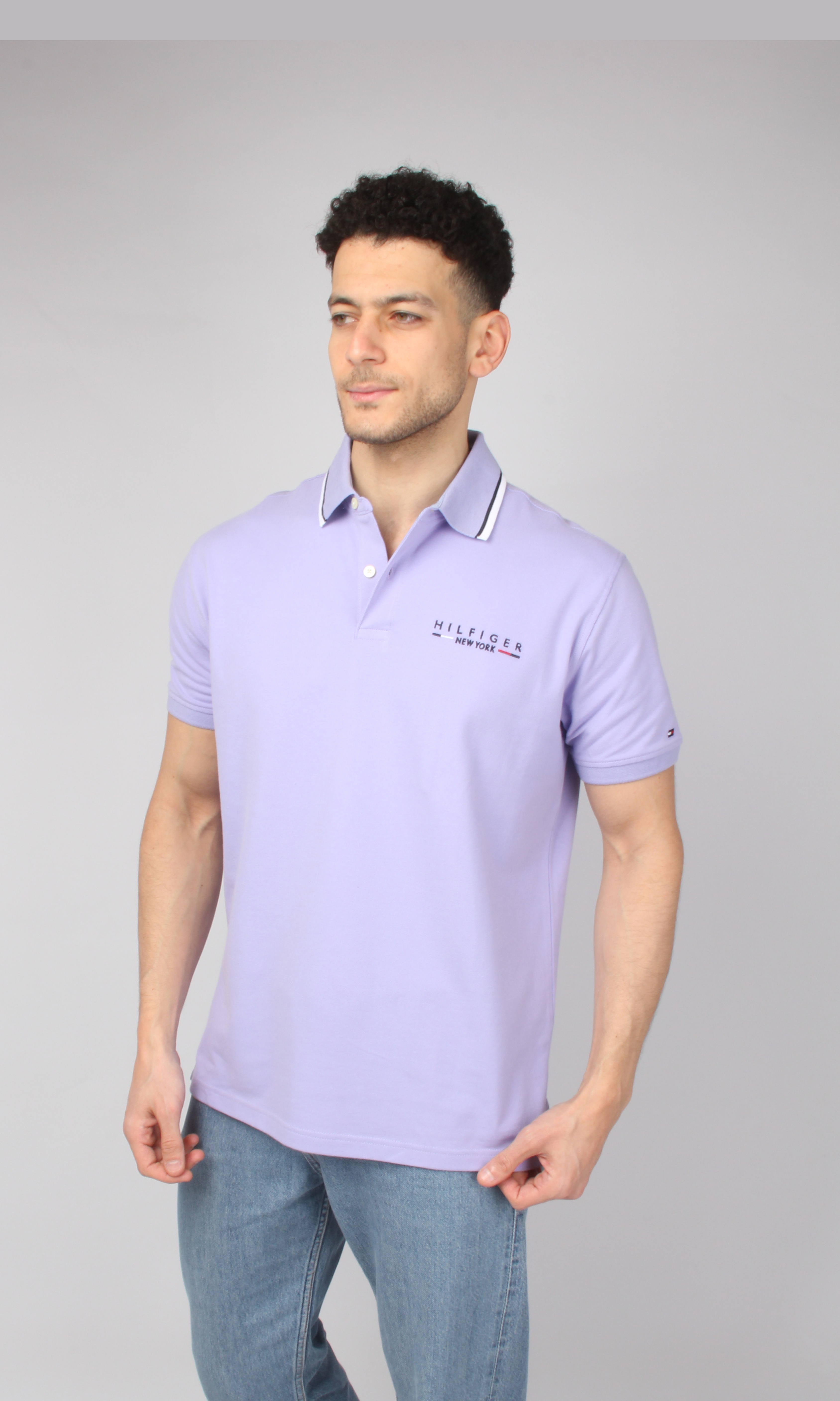 Original Men Solid T-Shirt Side Logo (Lilac)