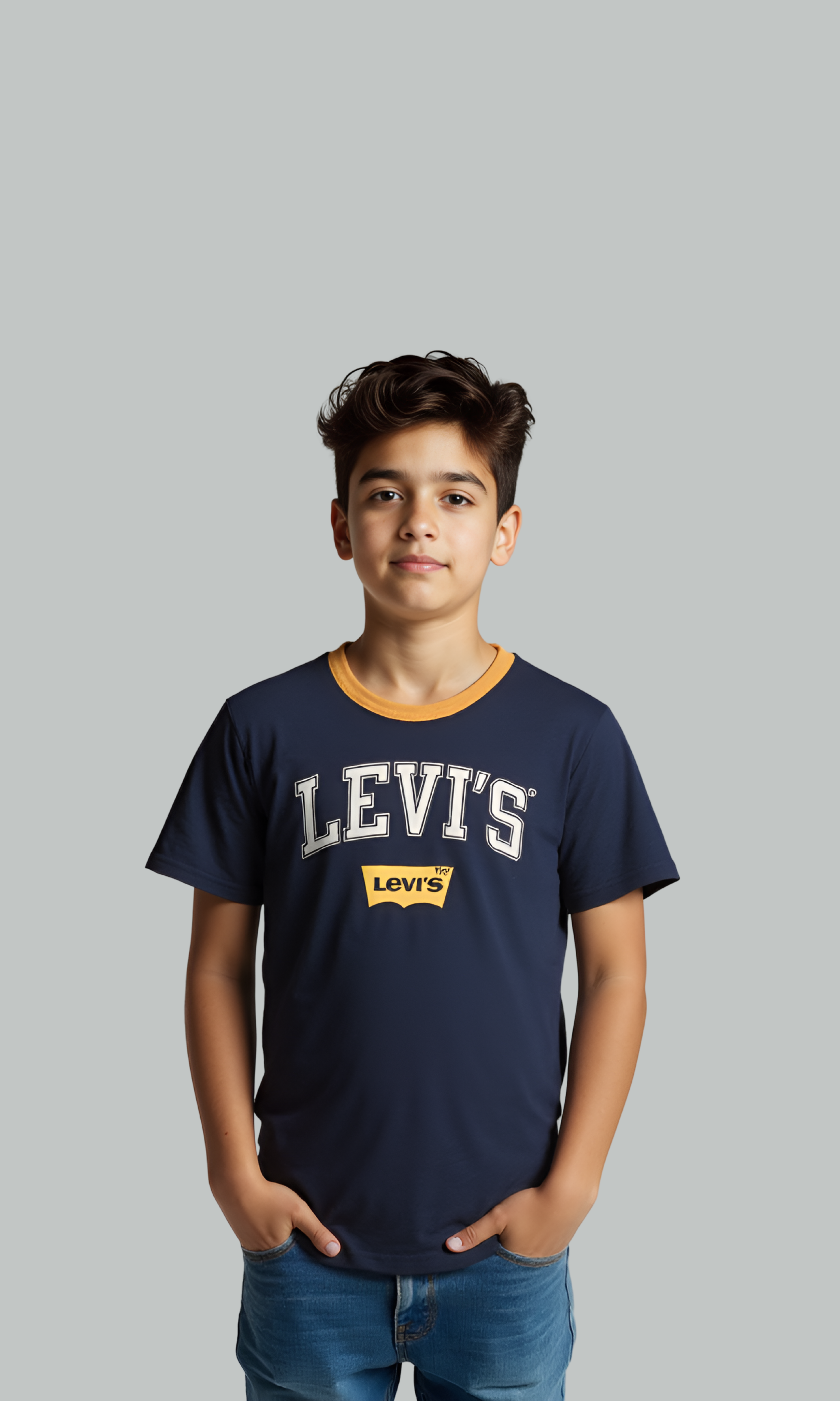 Kids Levi's Short Sleeve T-shirt (Dark Blue*Yellow)
