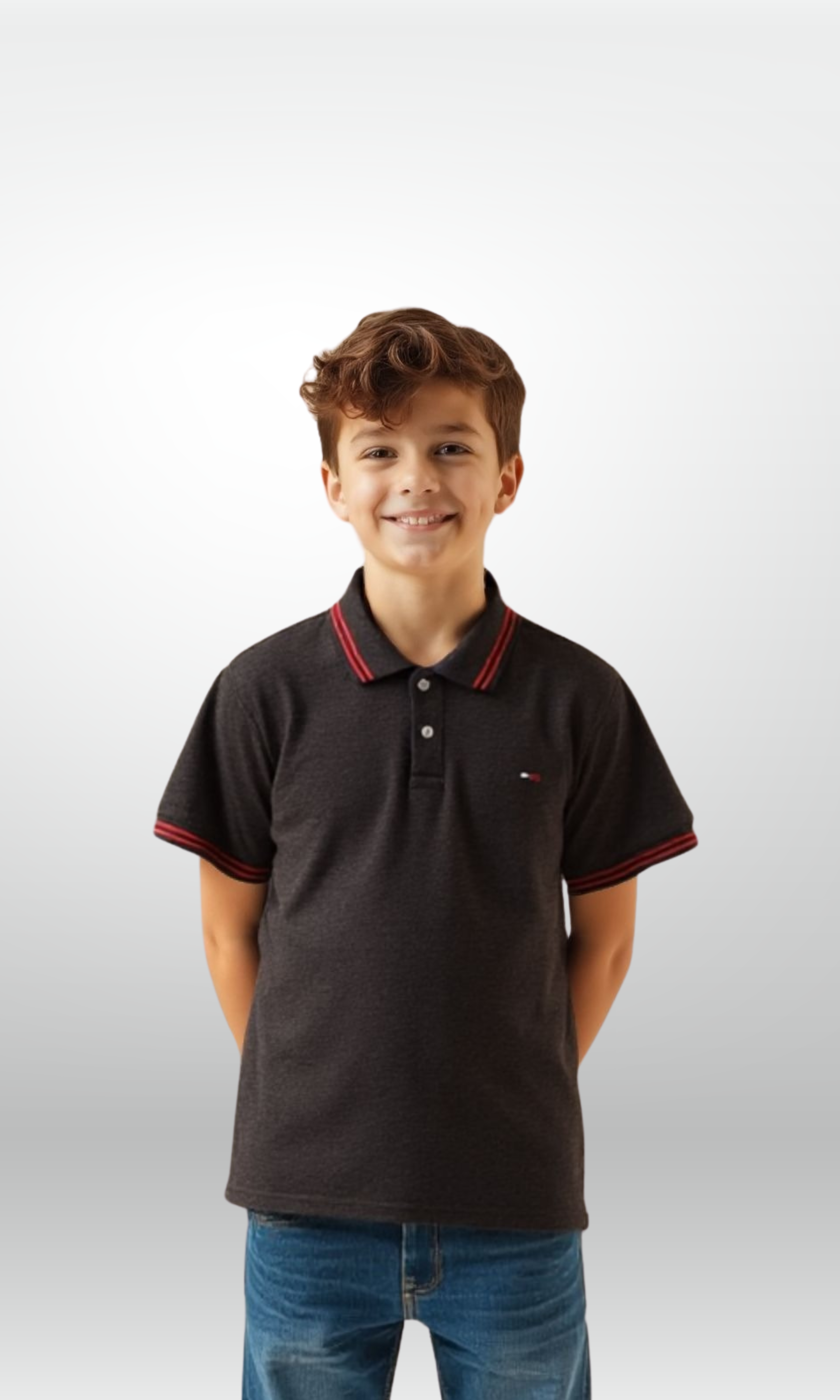 Kids Polo Shirt in Regular Fit (Black)