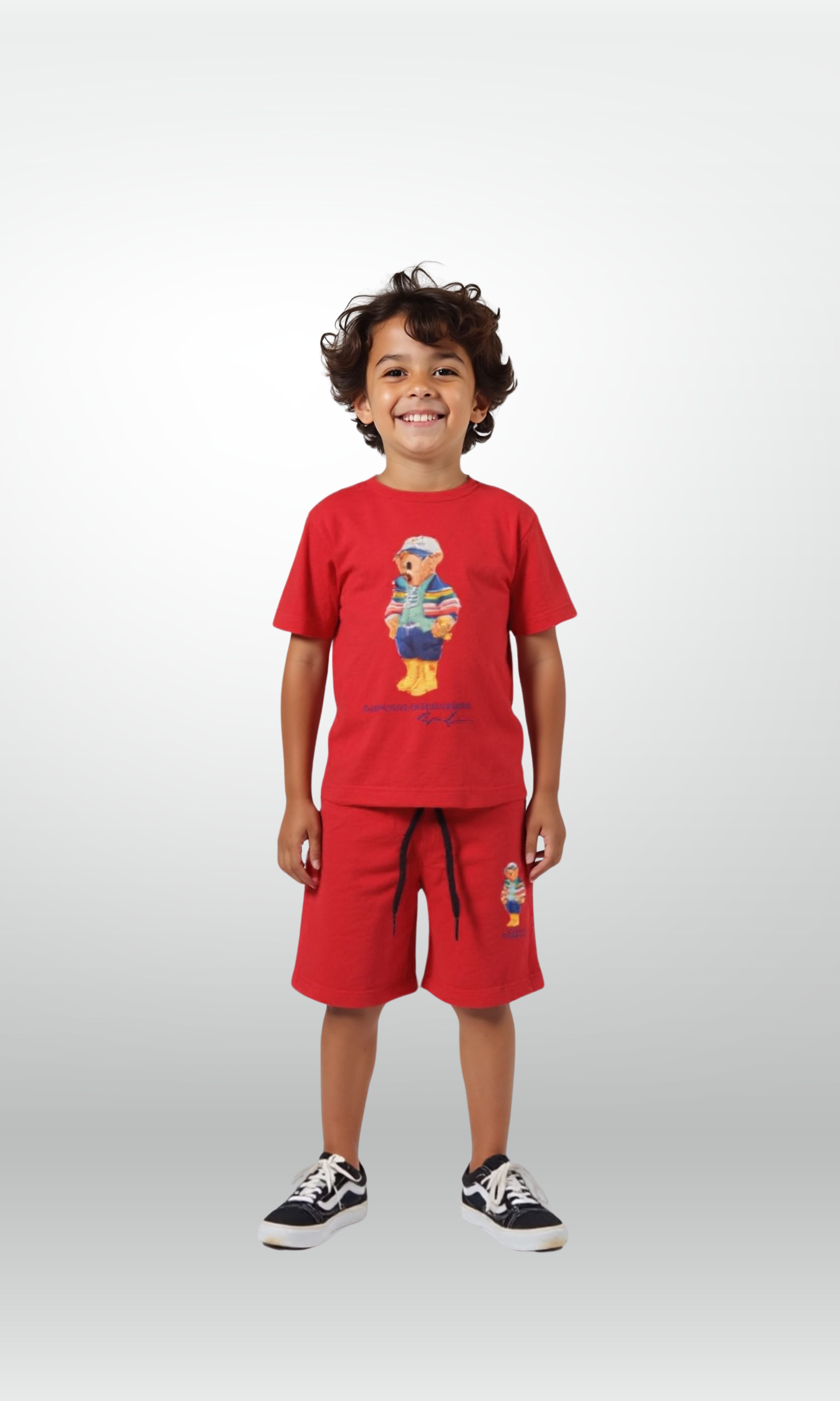 Kids Cotton Bear Set (Red)