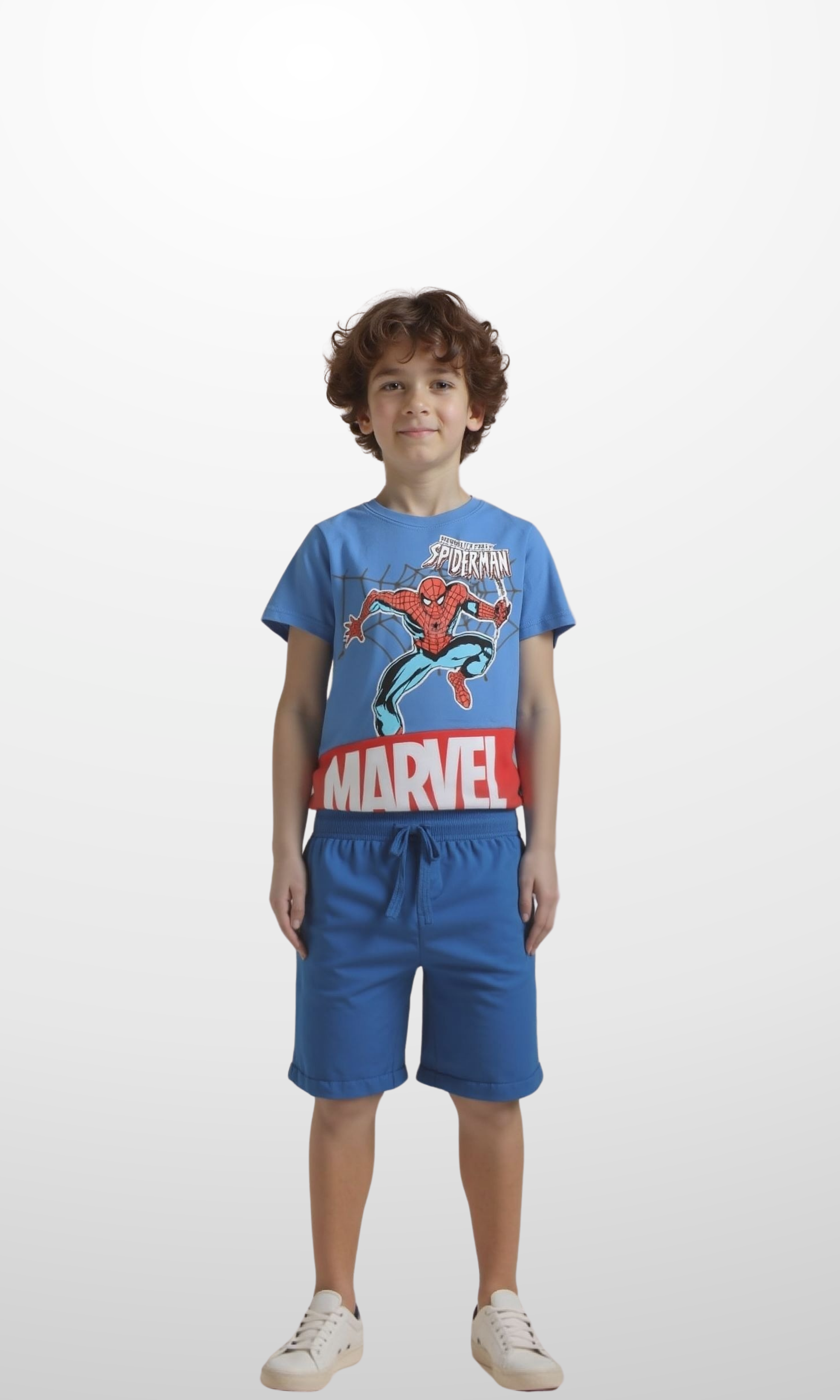 Kids Crew Neck Spider-Man Printed Set (Blue)