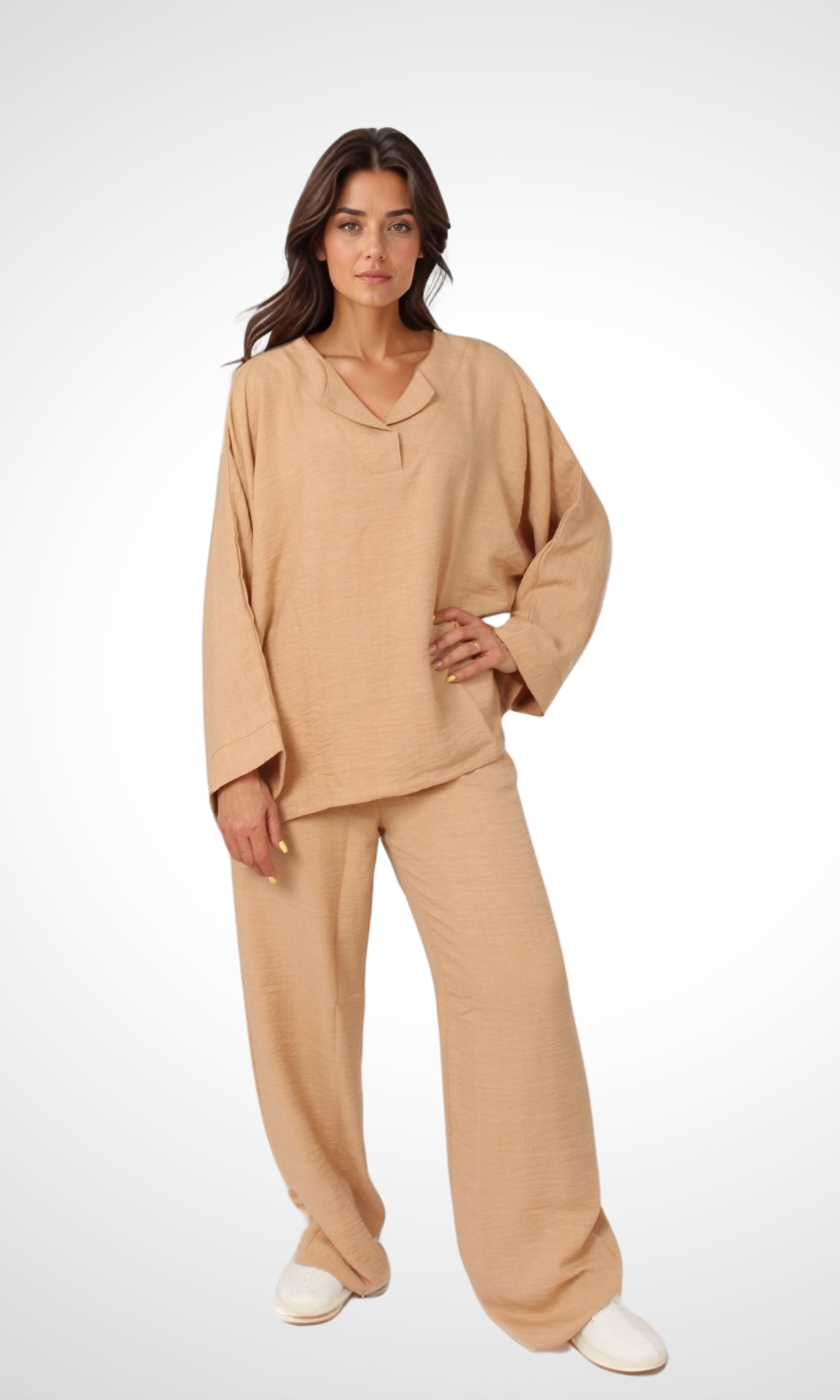 Women Summer Woman Set Comfortable (Beige)