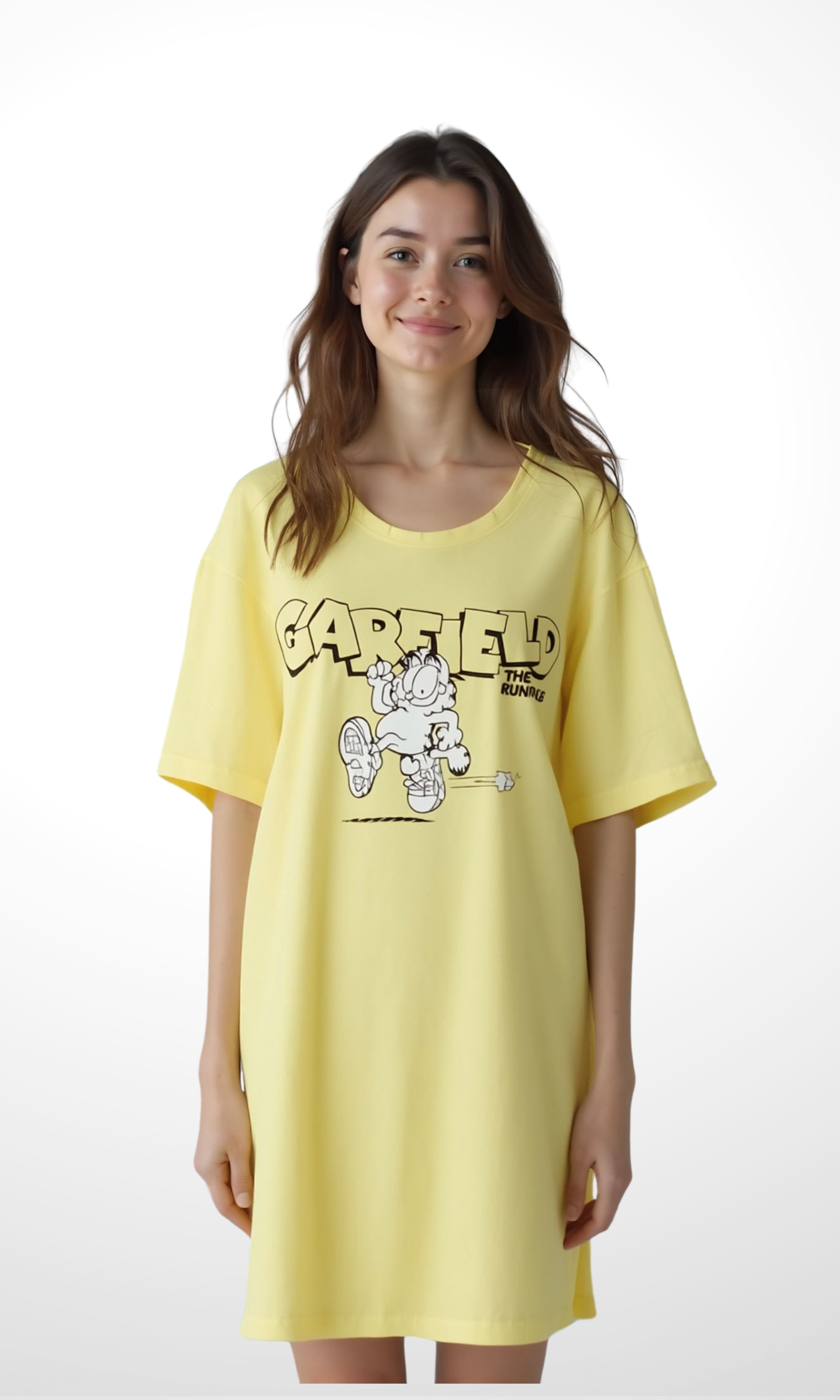 Women Over Size Nightshirt GARFIELD (Yellow)