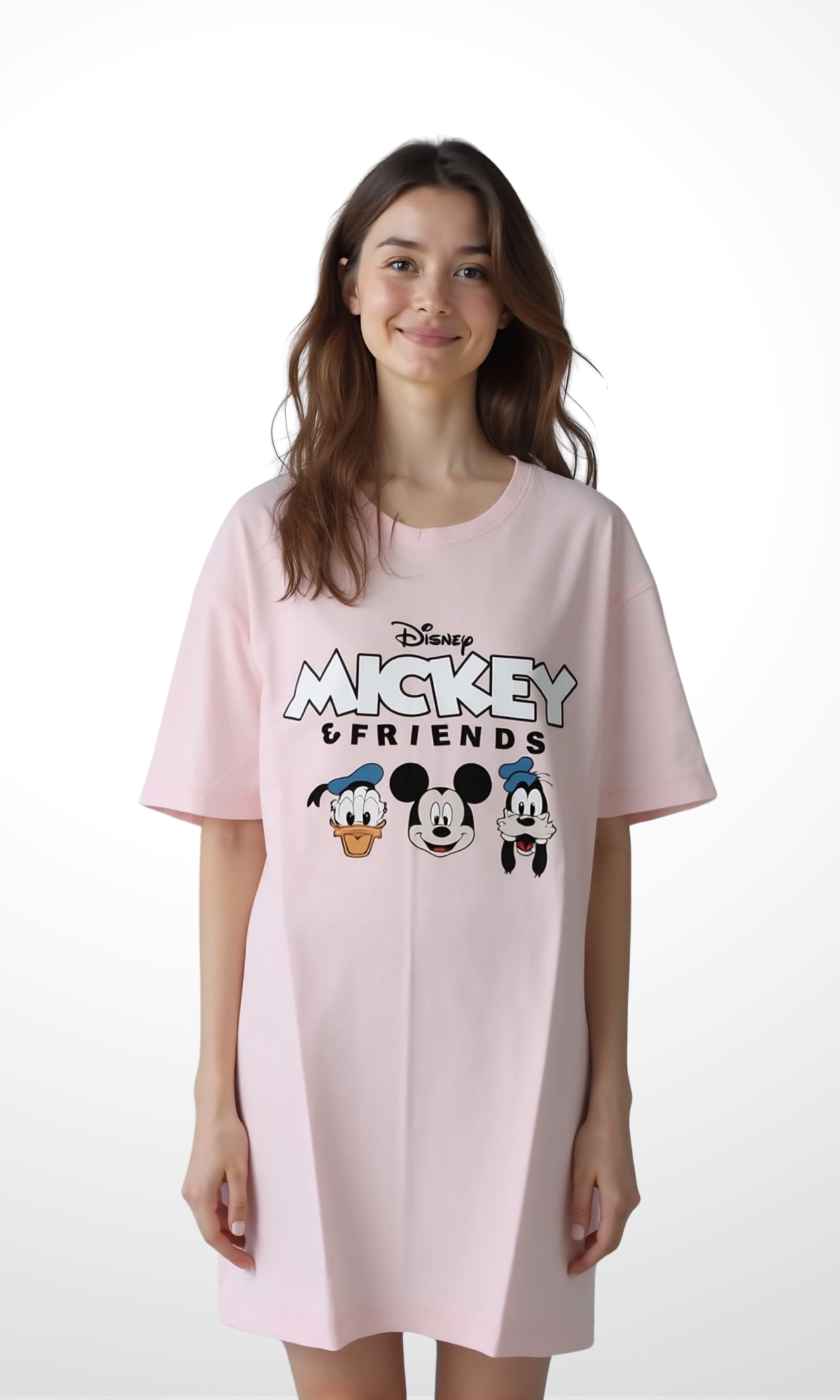 Women Over Size Nightshirt TEX (Pink)