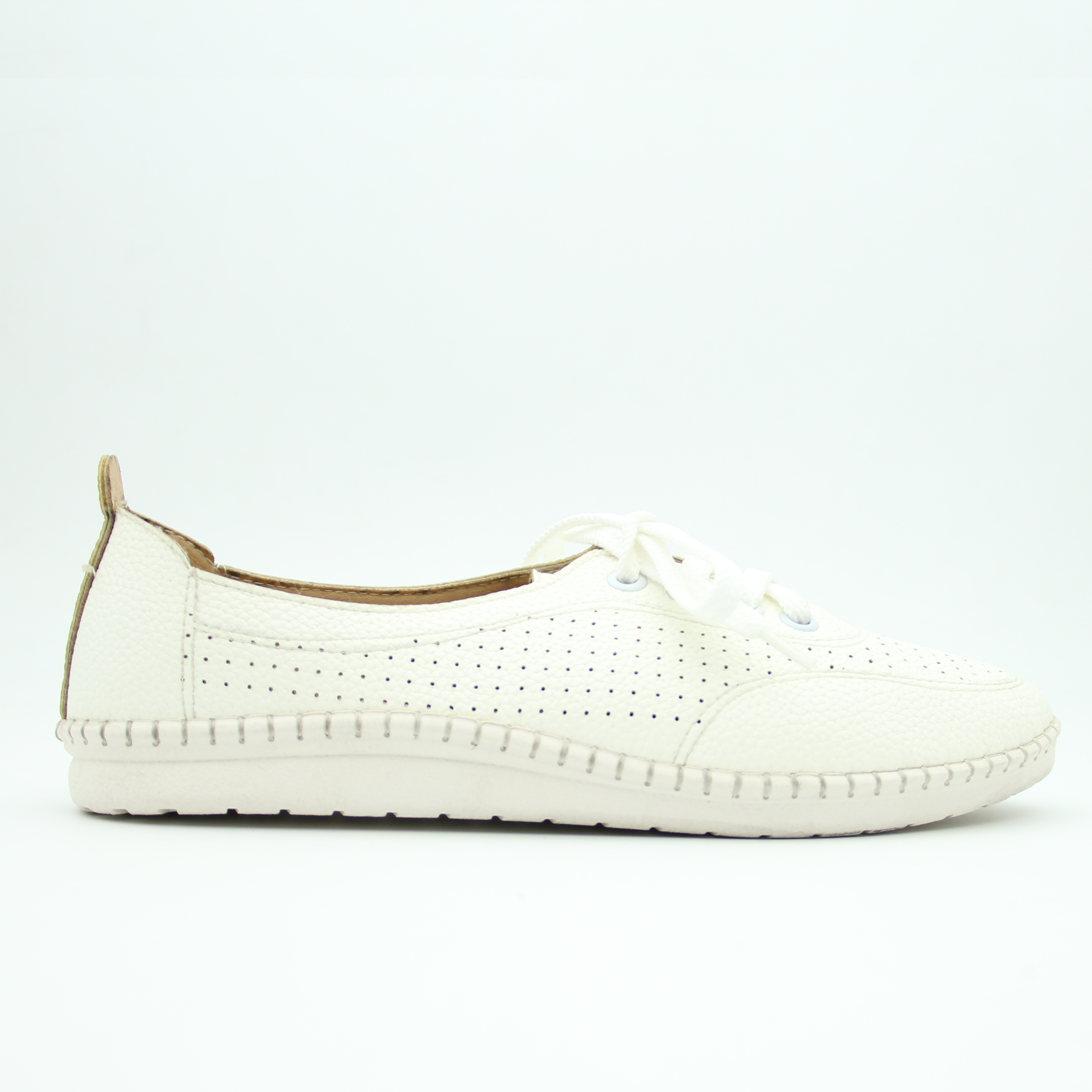 Women leather ladies lotus Shoes (White)