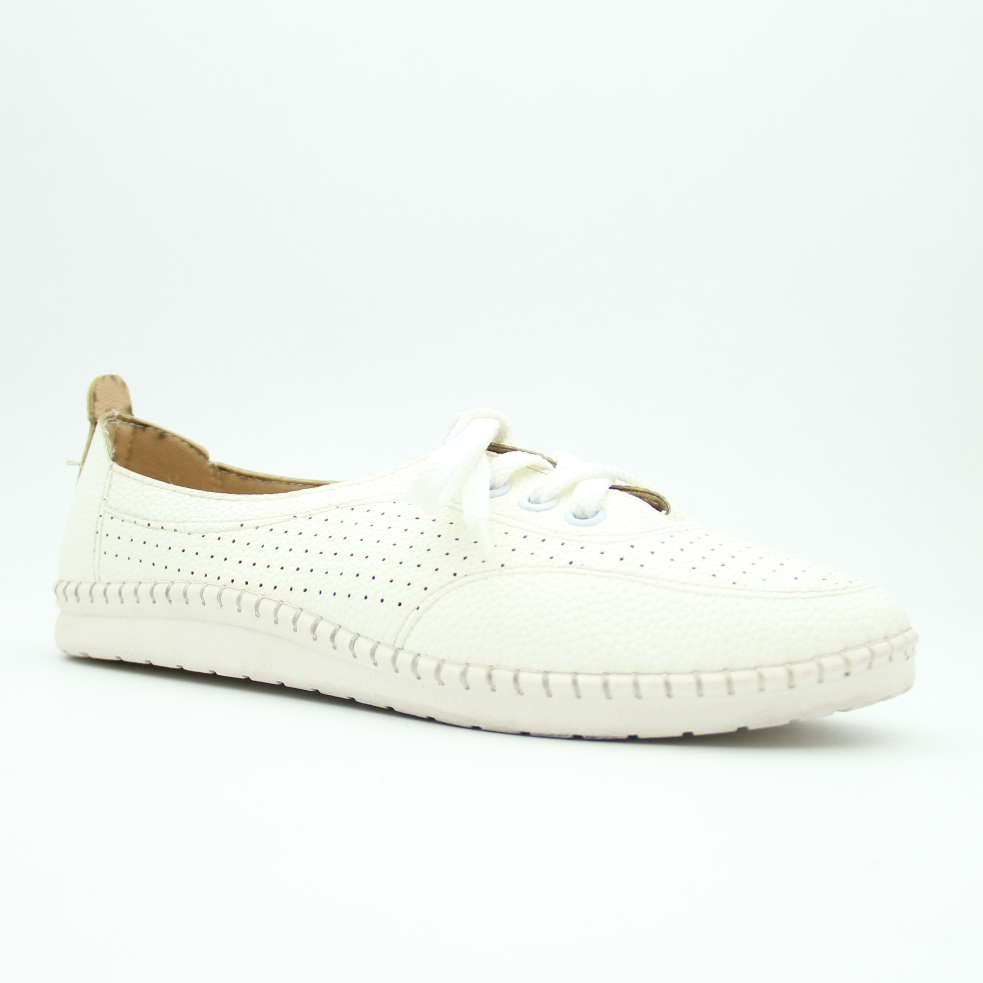Women leather ladies lotus Shoes (White)