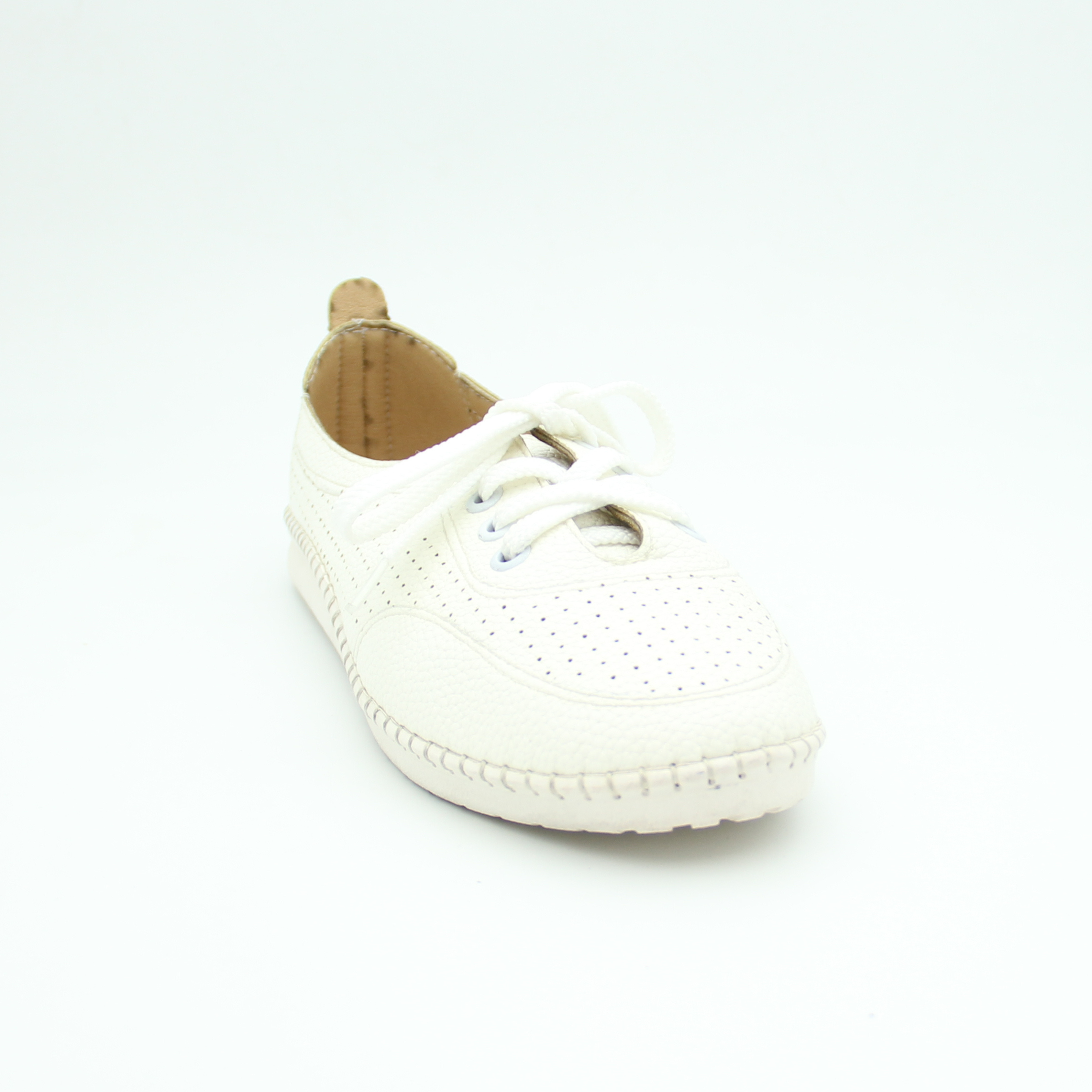 Women leather ladies lotus Shoes (White)